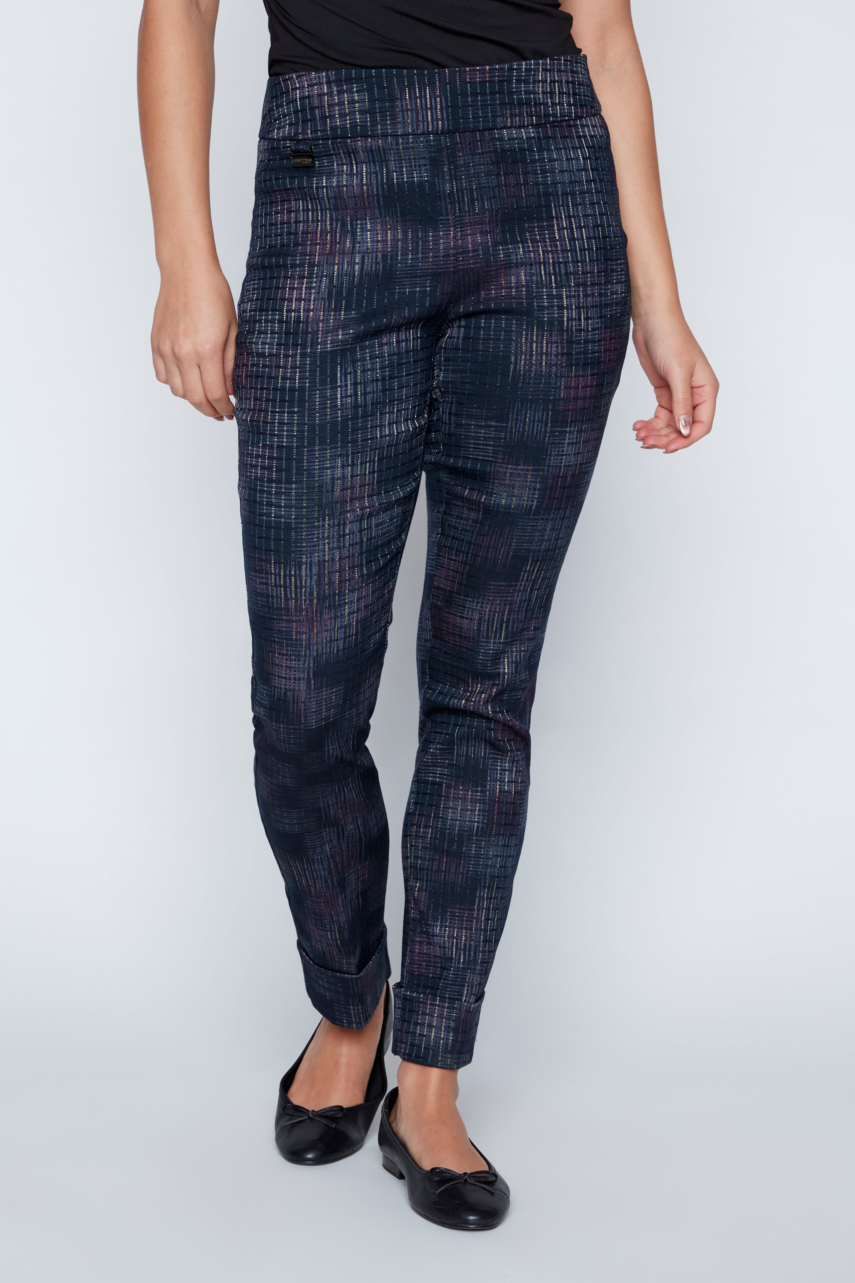 Slim leg printed pant