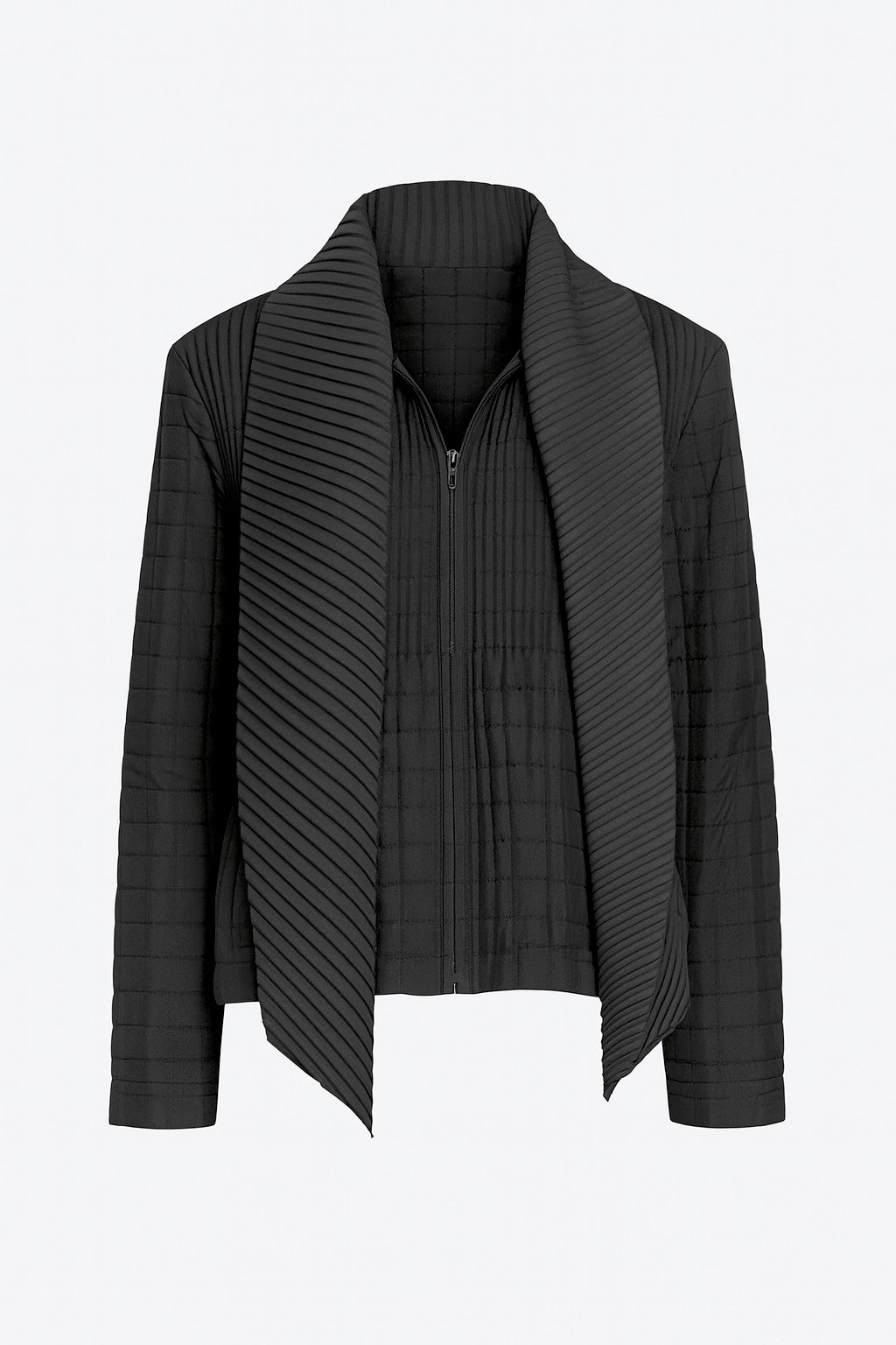 Pleated jacket with scarf