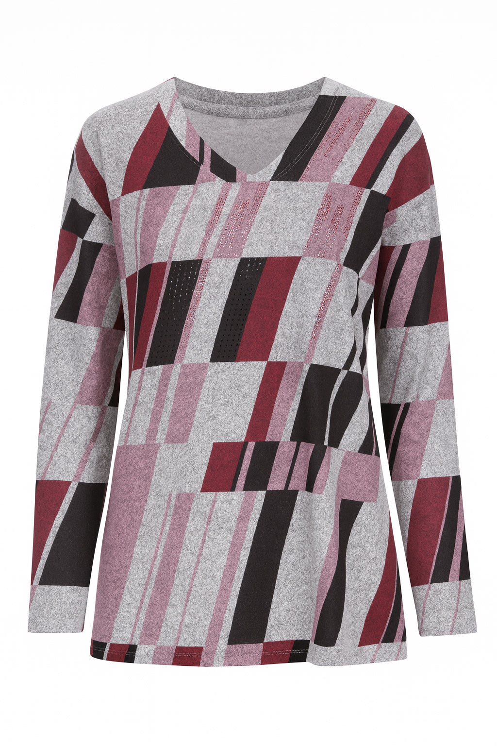 Abstract print knit top