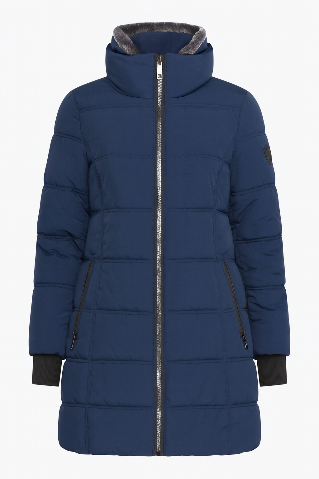 Berber trim fooler puffer jacket