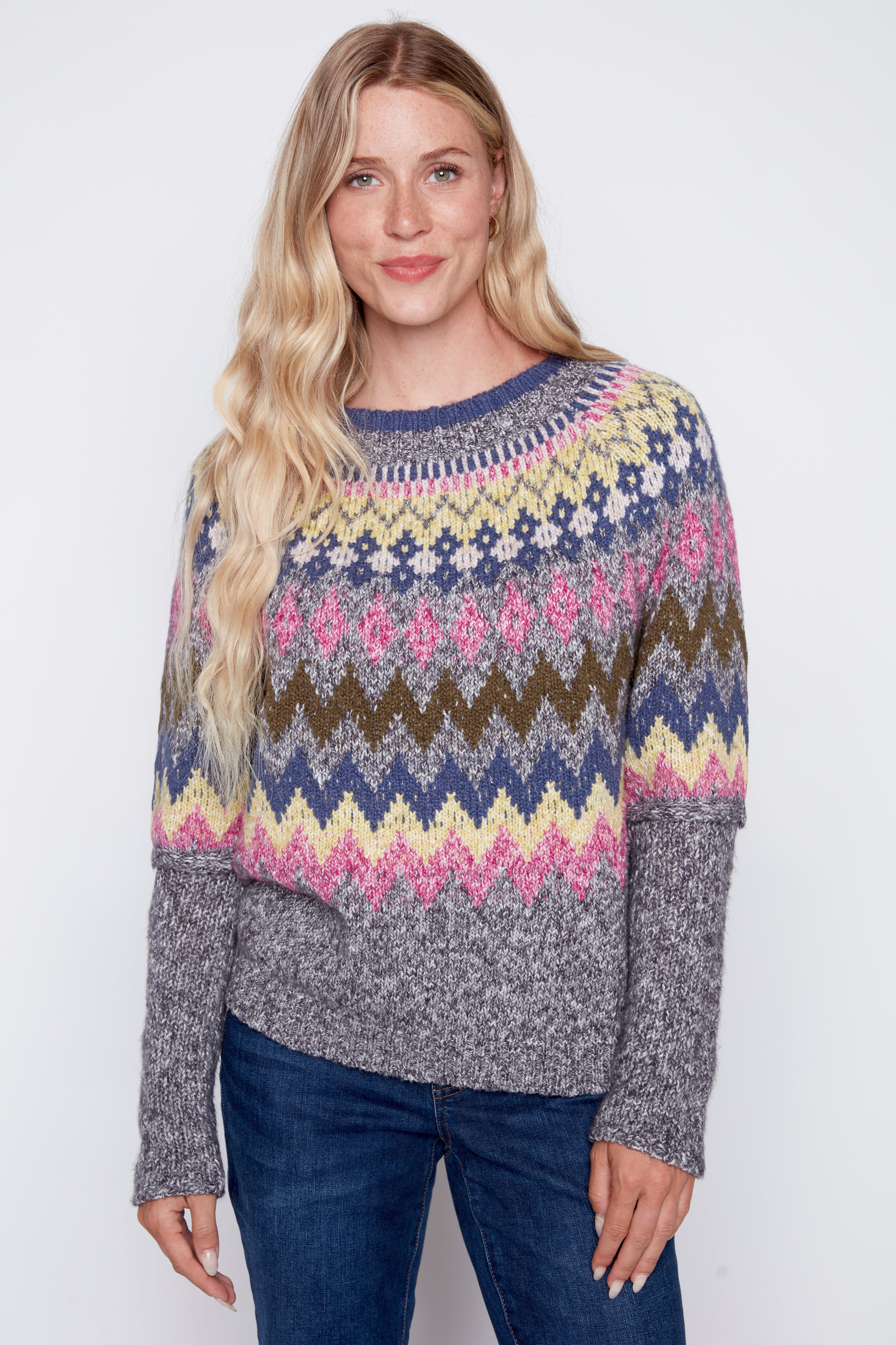 Fair isle design sweater