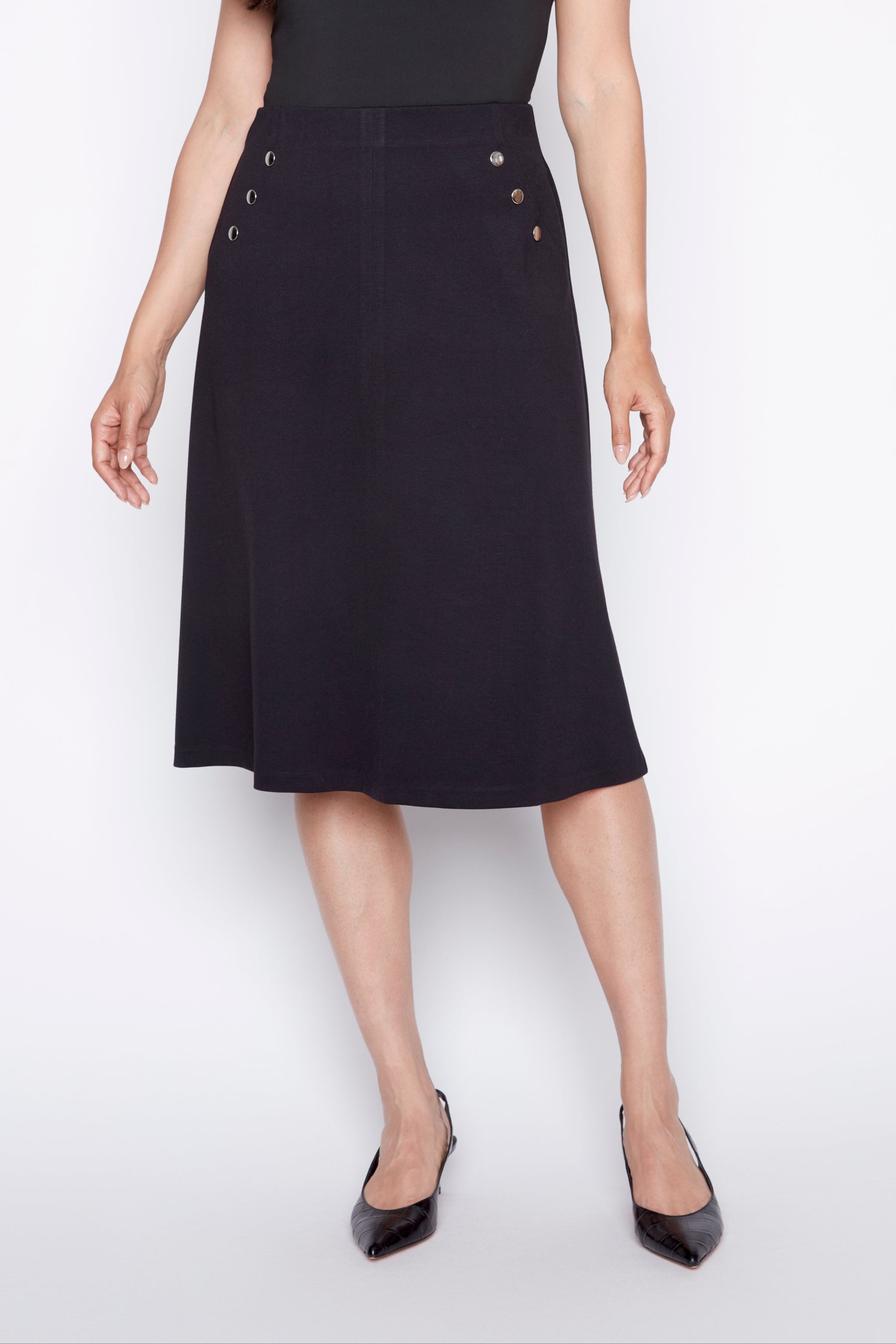 Solid pdr a-line skirt