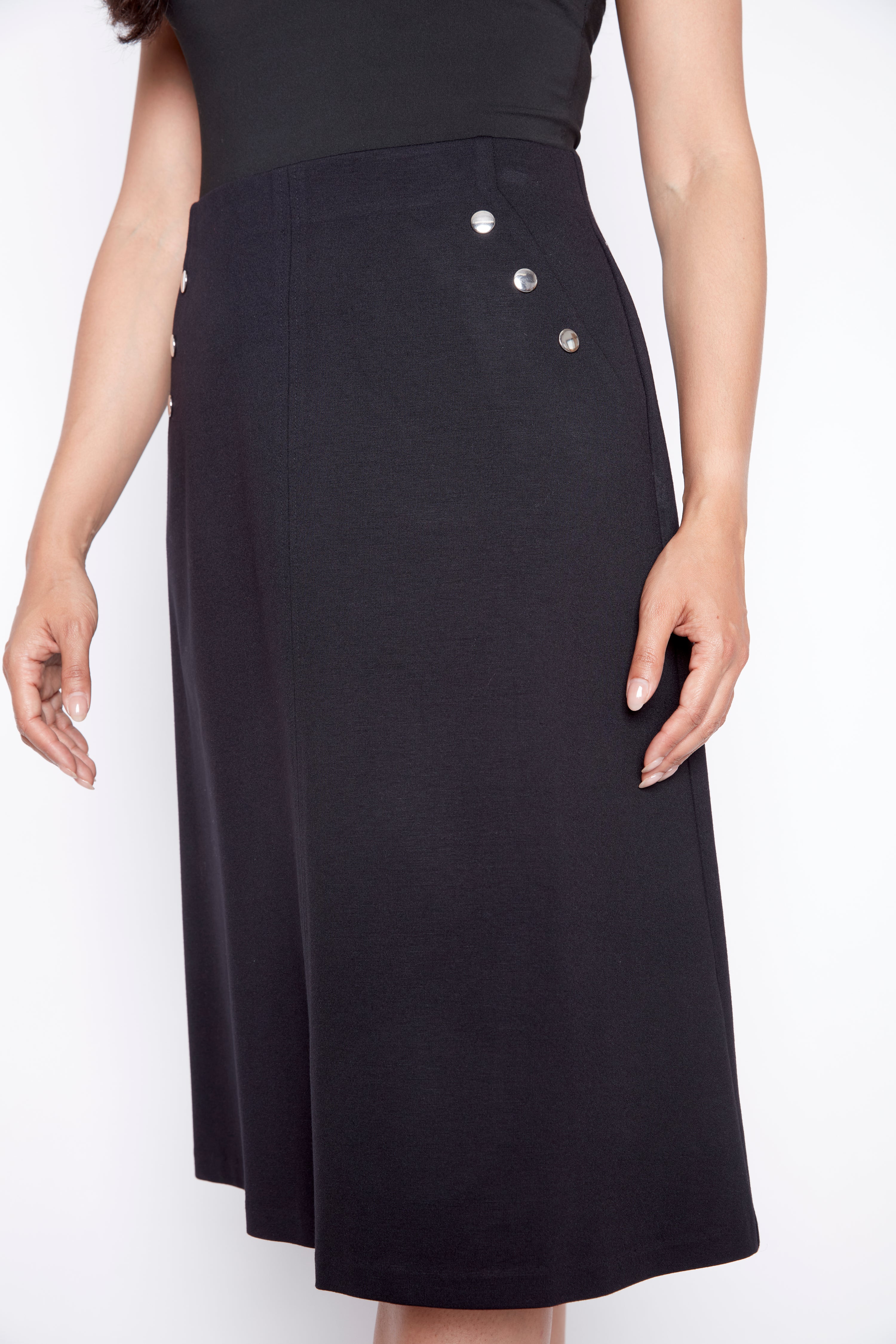 Solid pdr a-line skirt