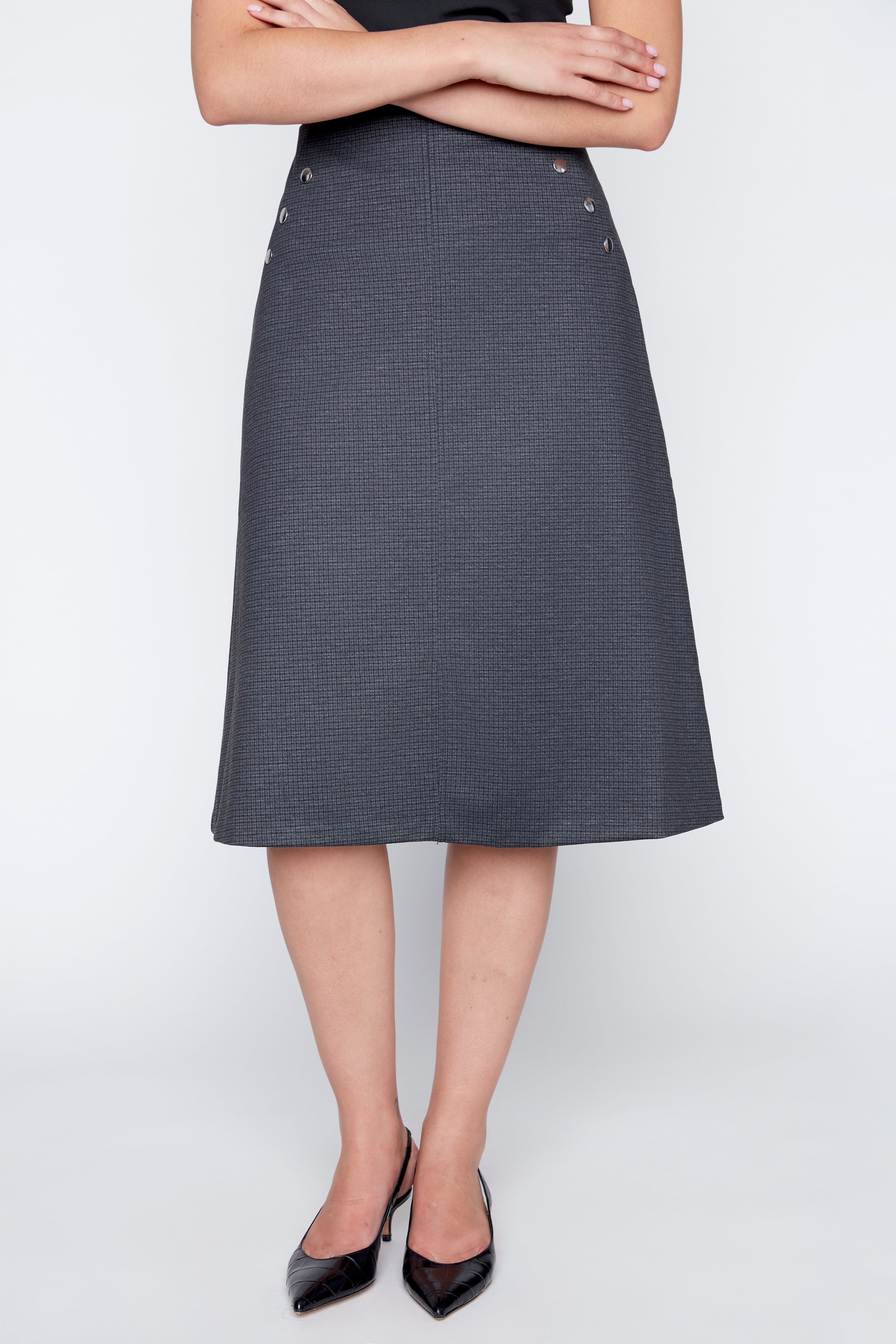 Check print pdr a-line skirt