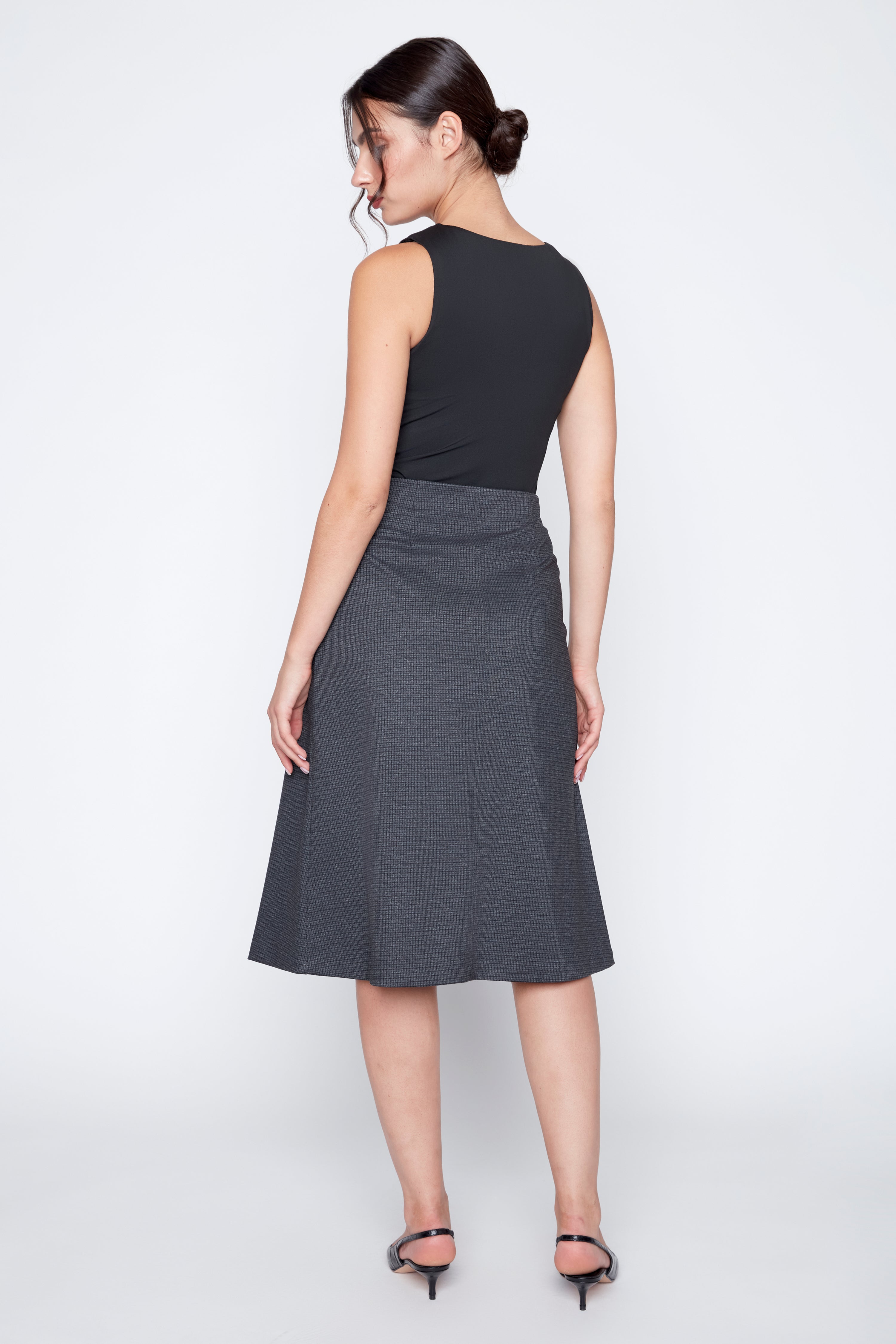 Check print pdr a-line skirt