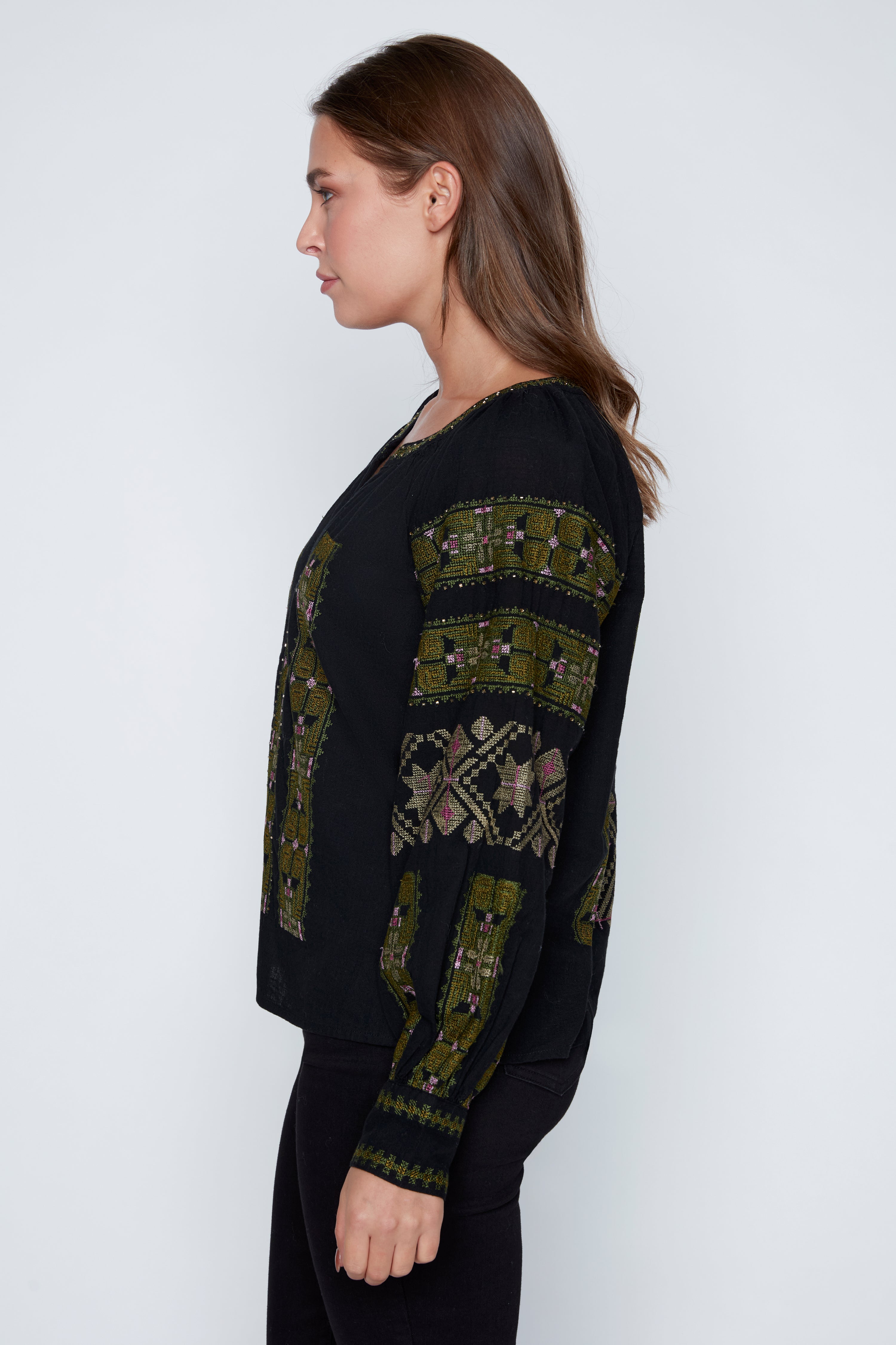 Embroidery detail blouse