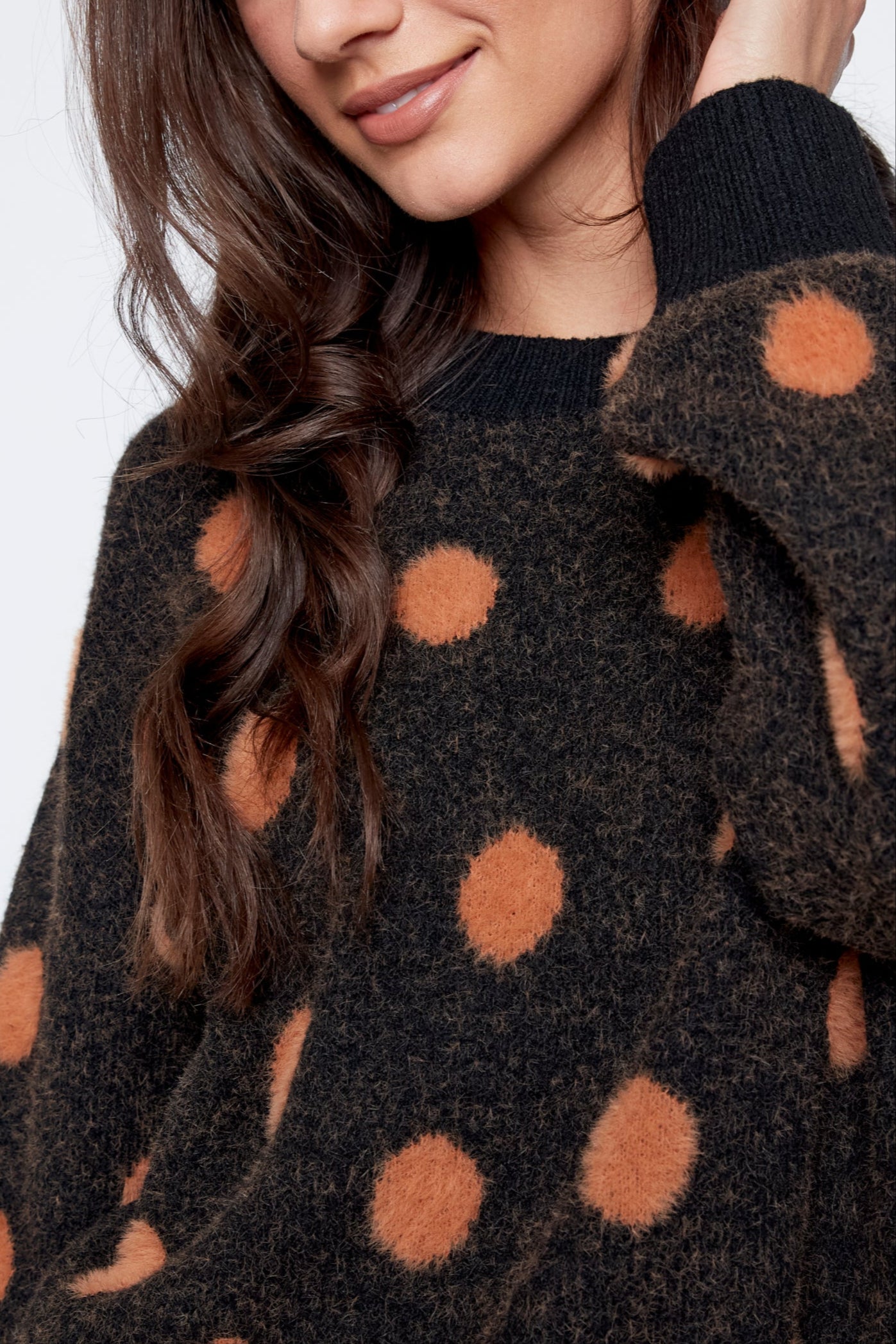 Dot design eyelash sweater