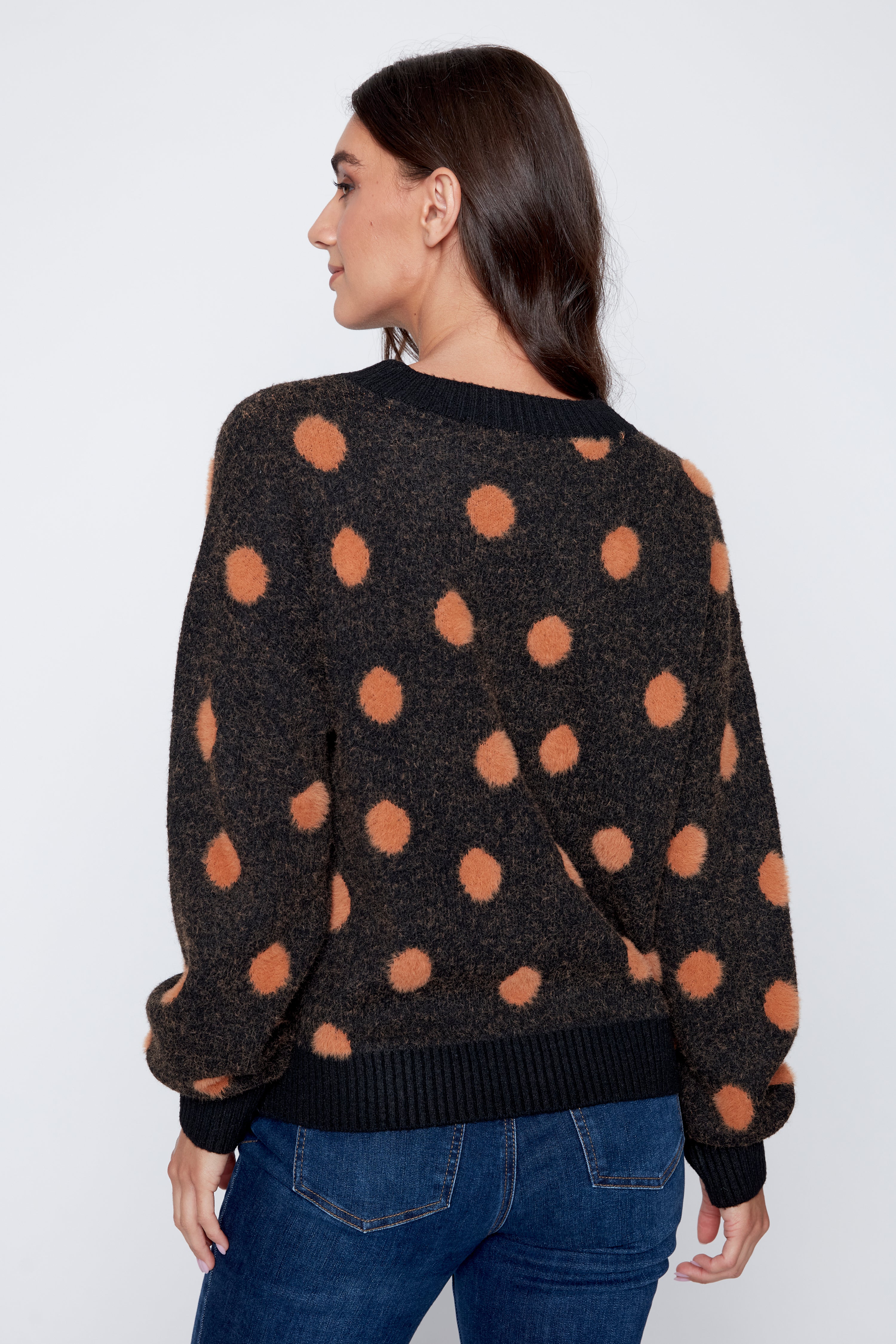 Dot design eyelash sweater