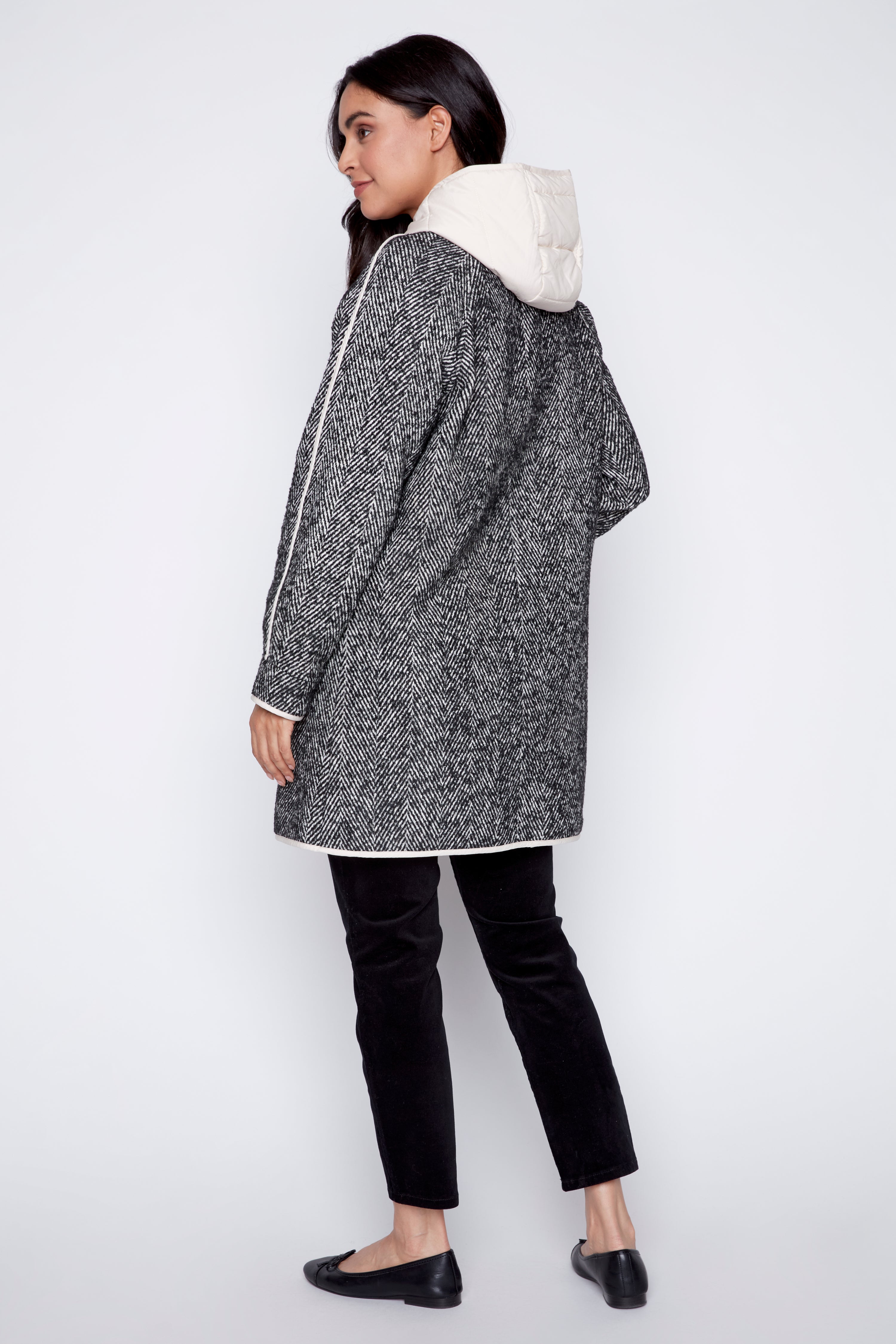 Le manteau trompe-l'œil à chevrons