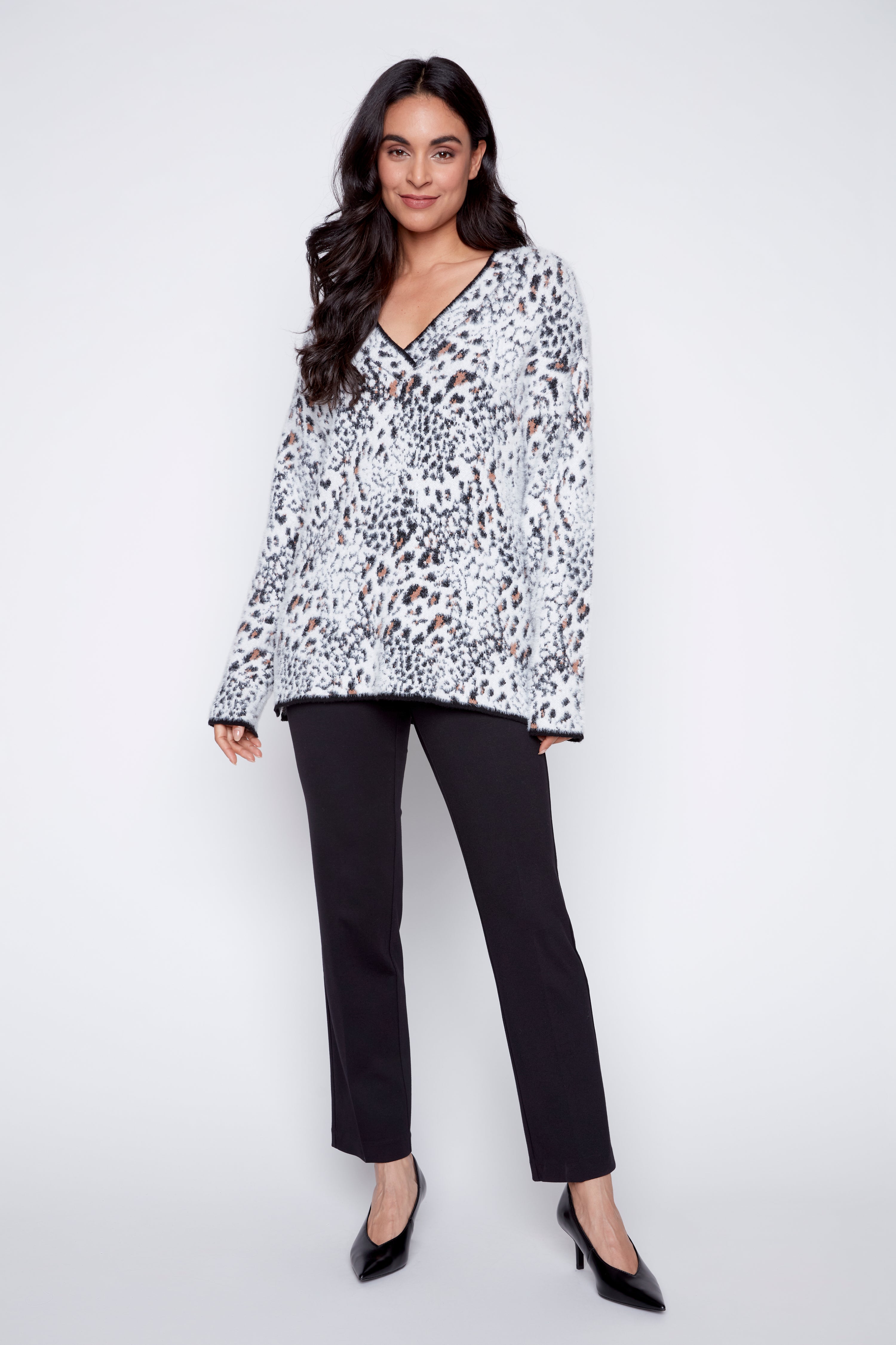 Animal print eyelash top