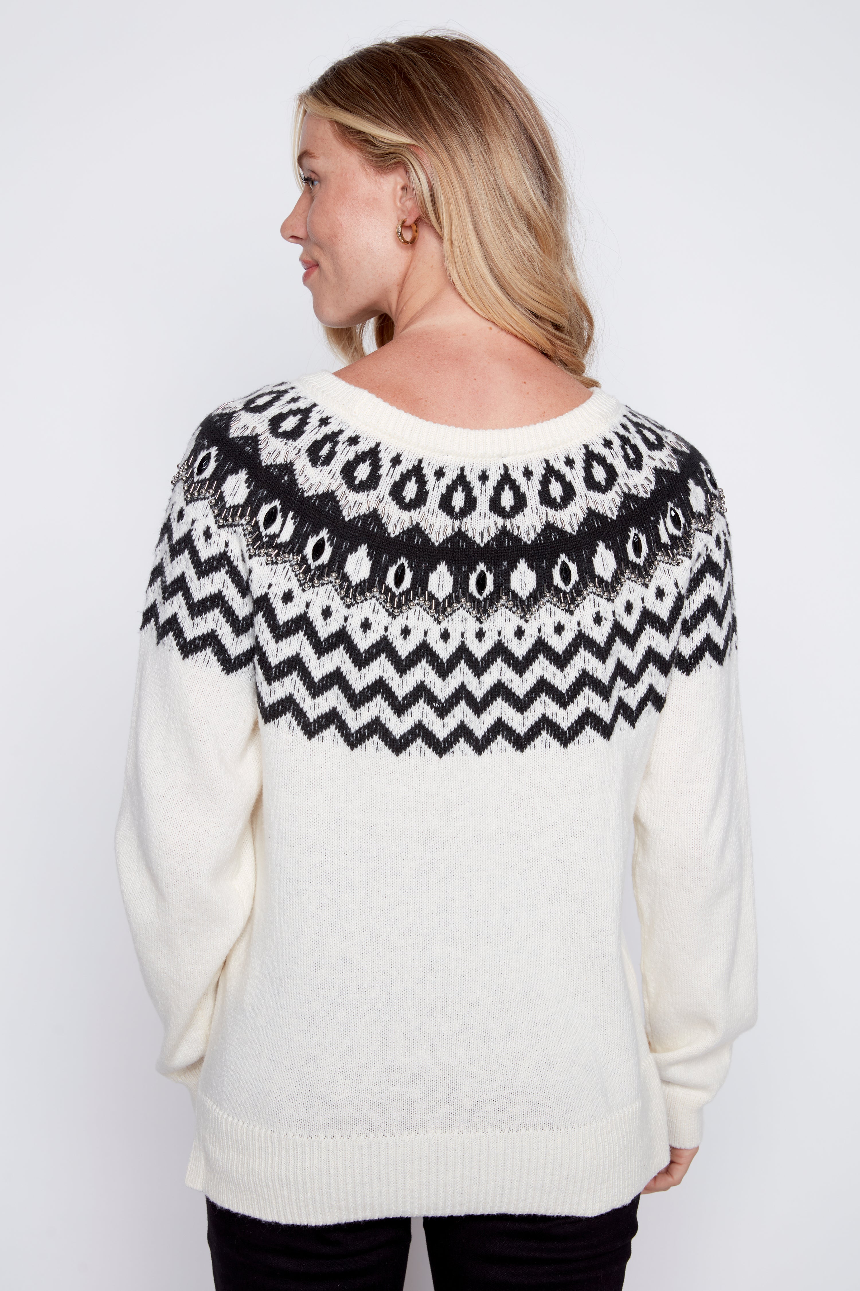 Beaded fair isle sweater