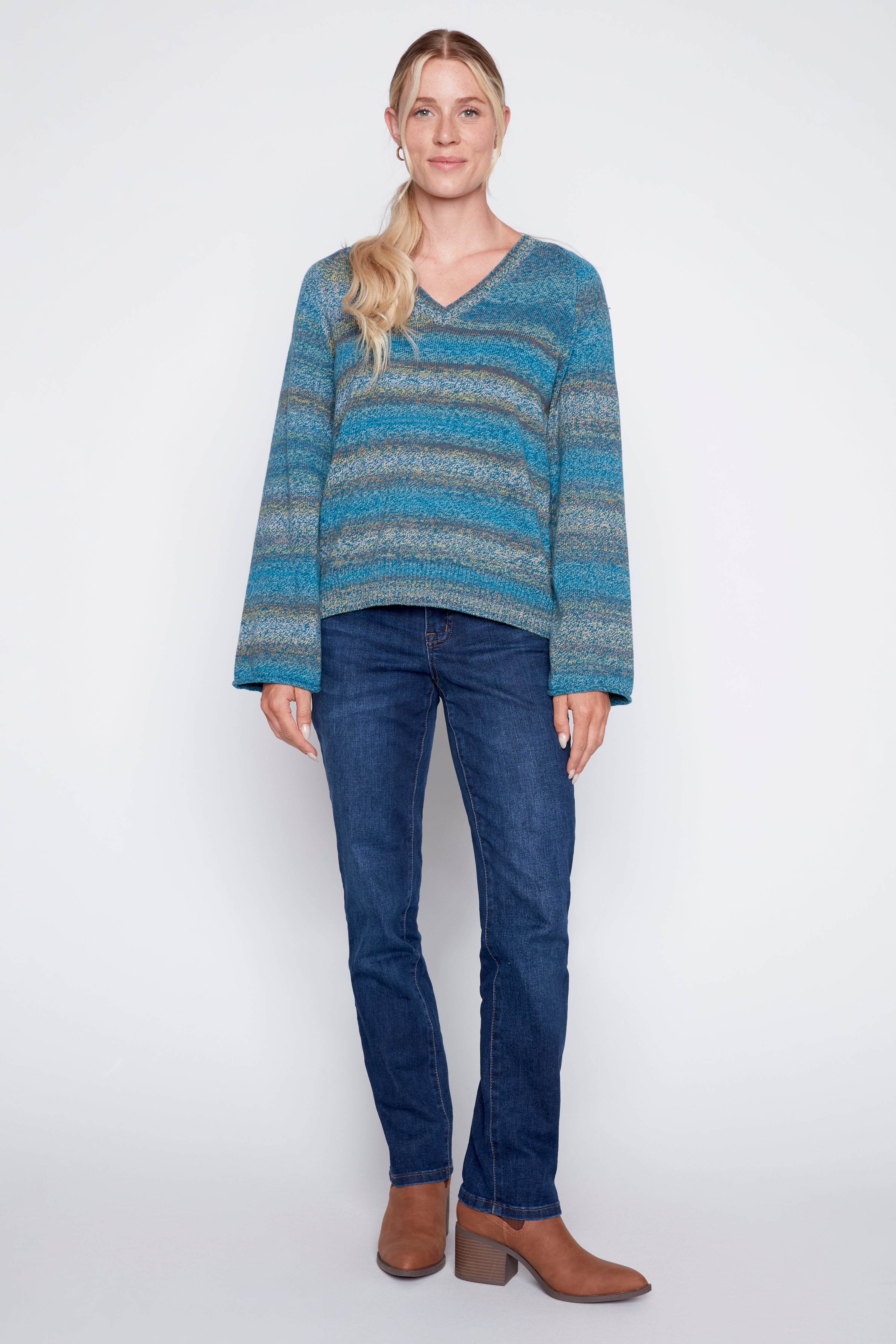 Cotton space dye sweater