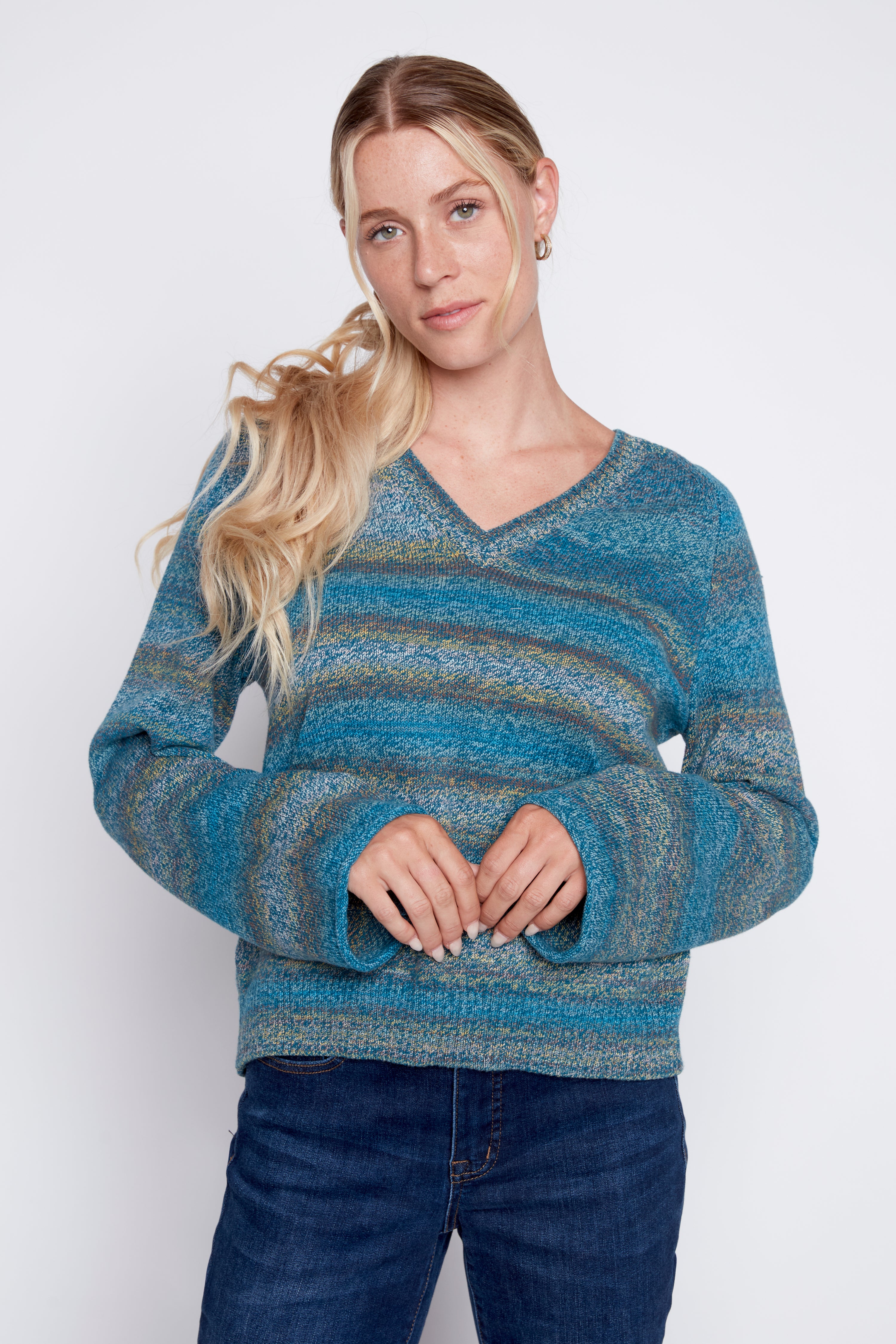 Cotton space dye sweater