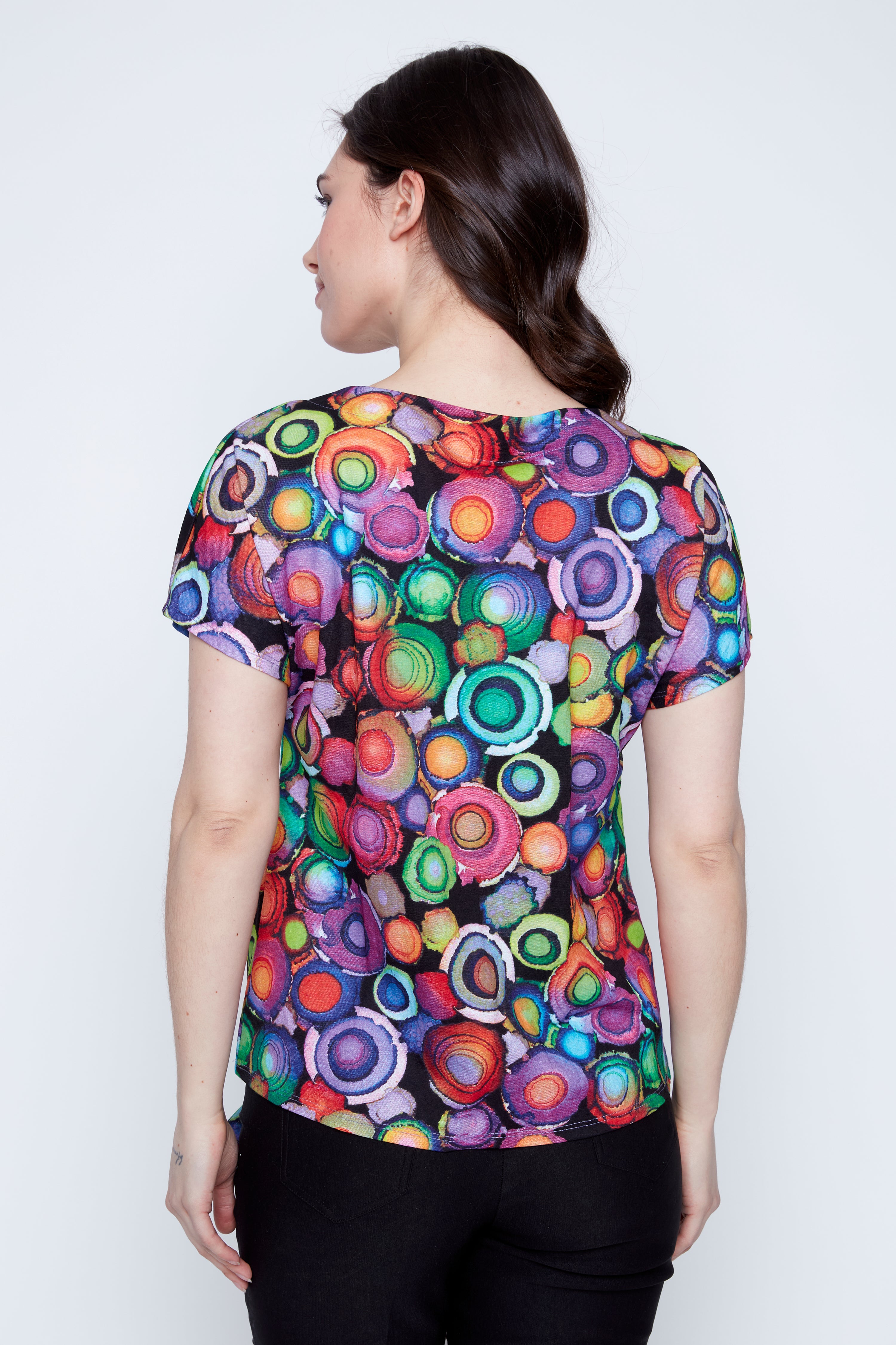 Colorful circle print top