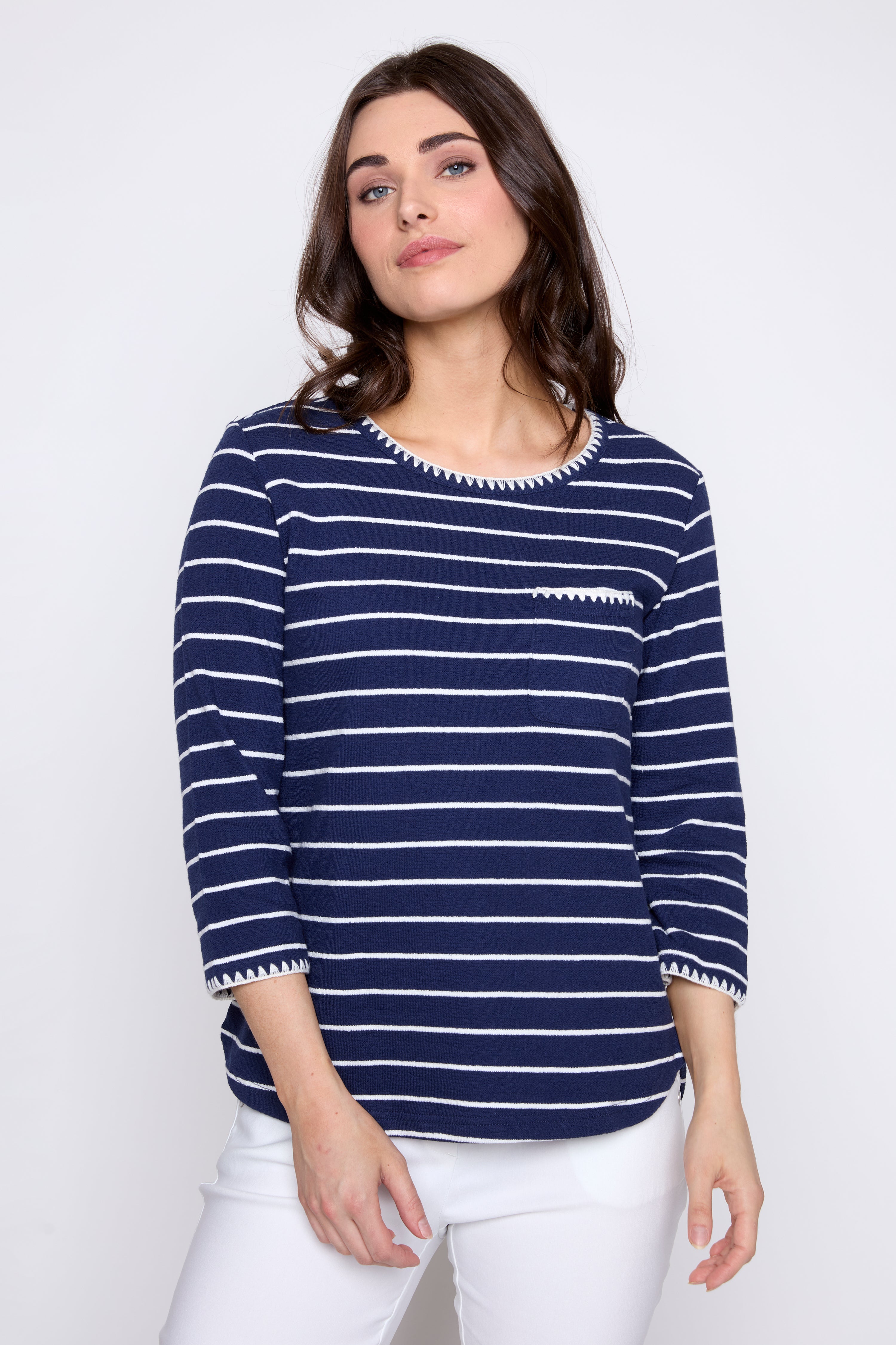 Stripe cotton t-shirt