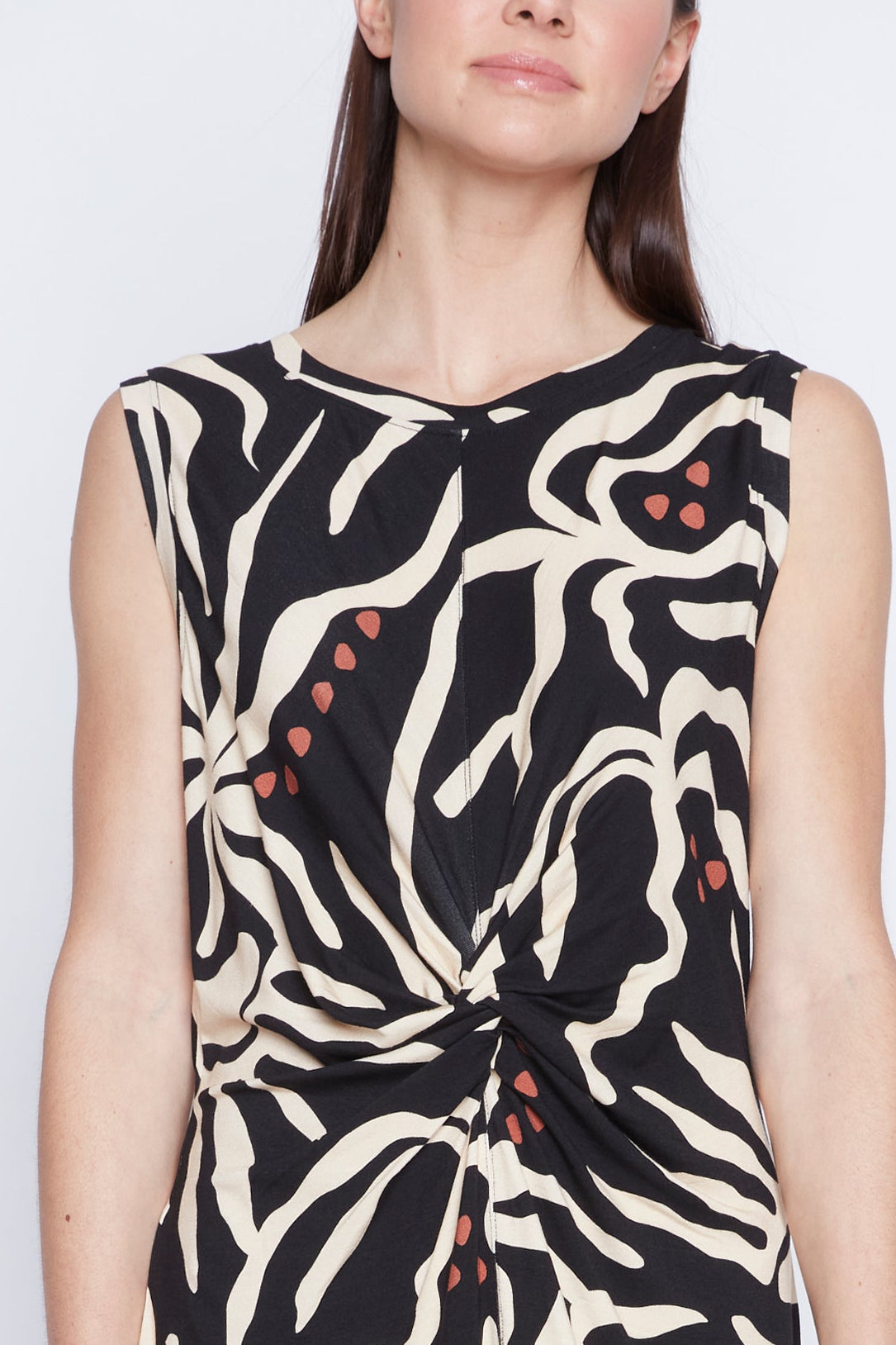 Twisted knot printed dress