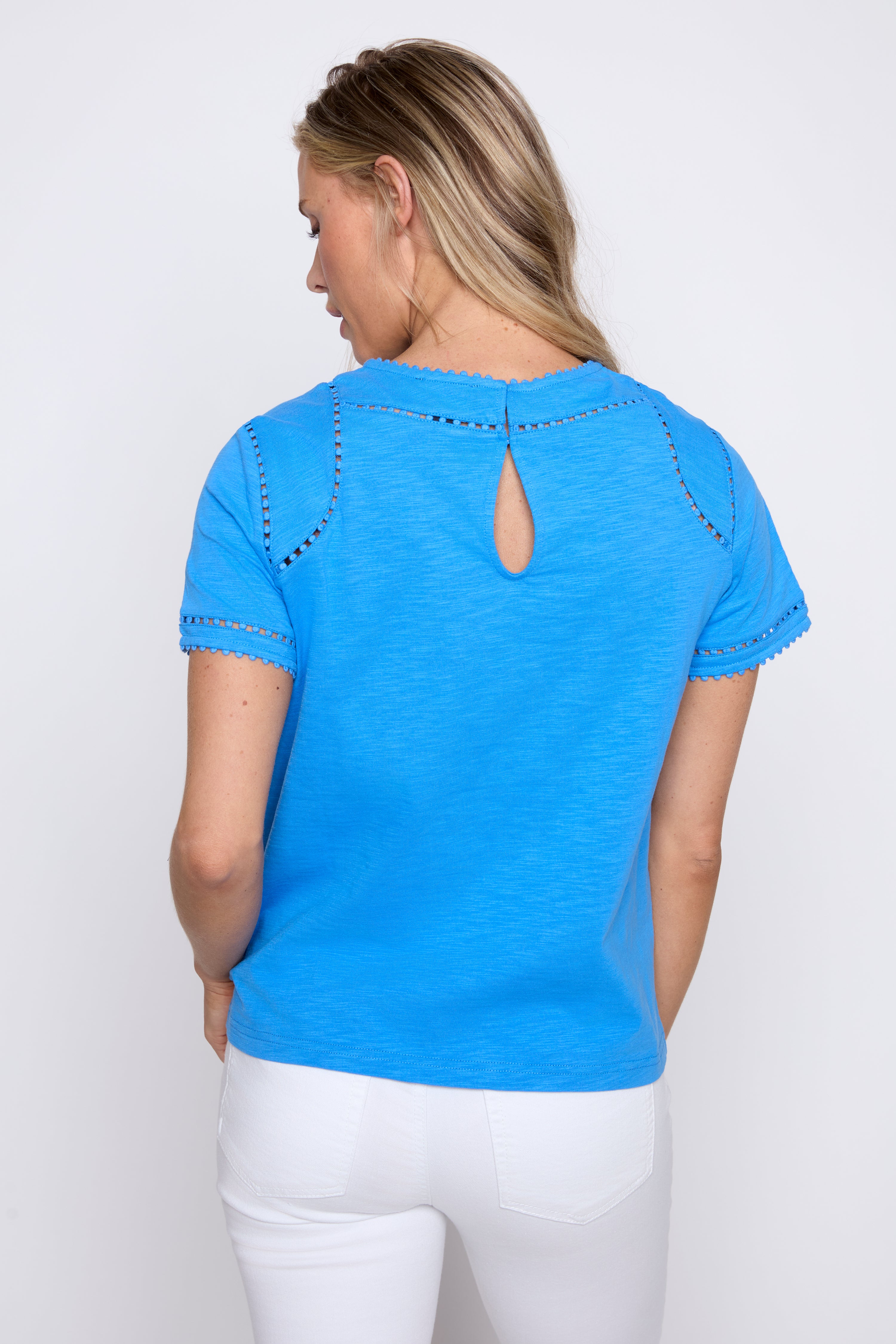 Cotton top with eyelet detail