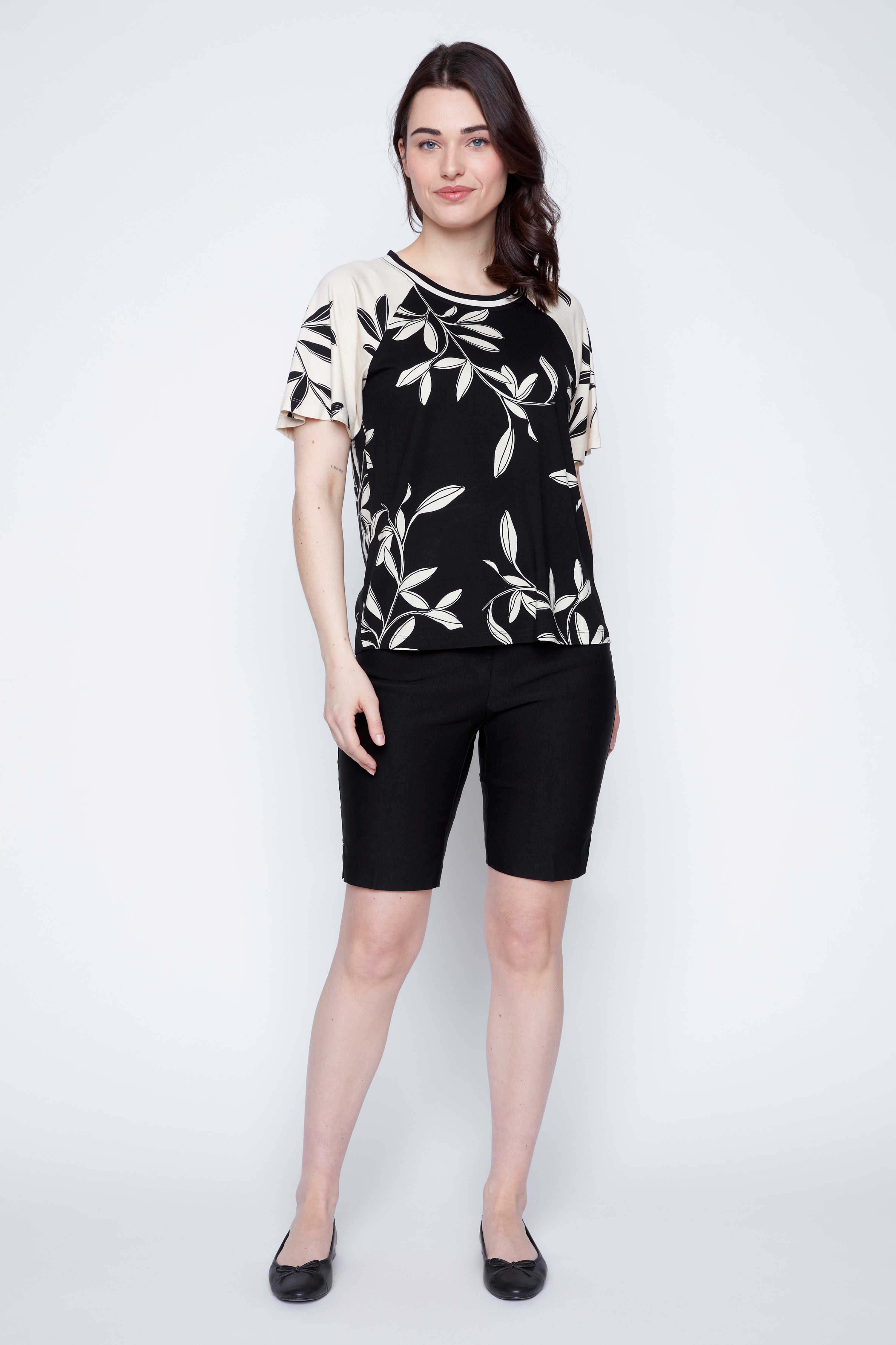 Flutter sleeve printed top