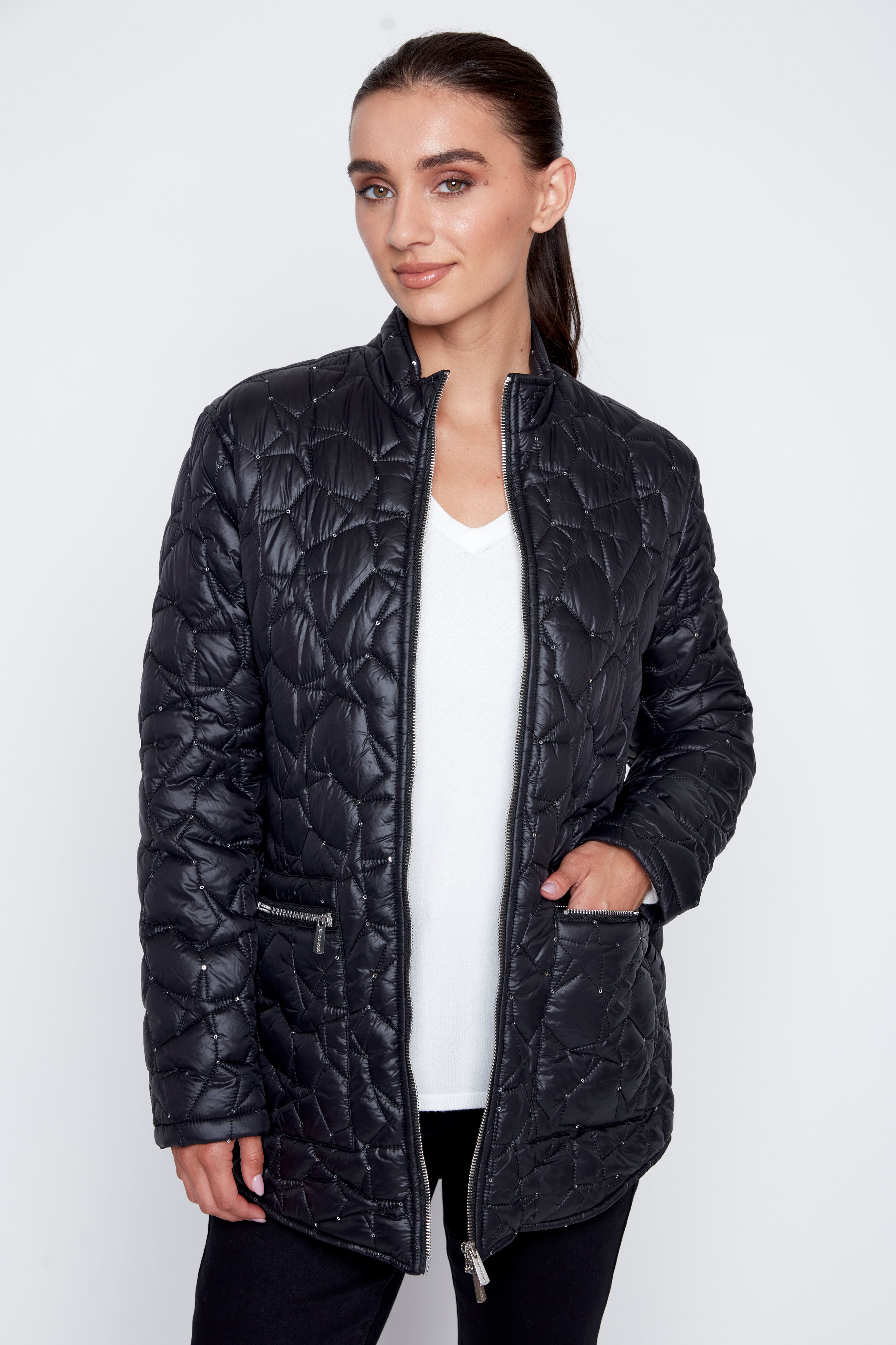La veste matelassée avec détails en strass