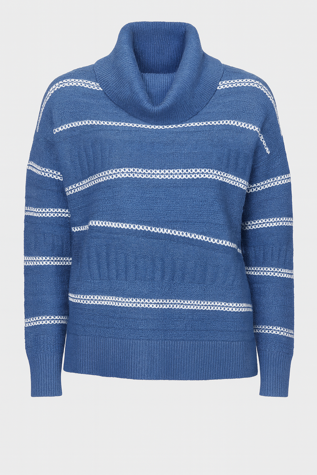 Stripe cowl neck sweater