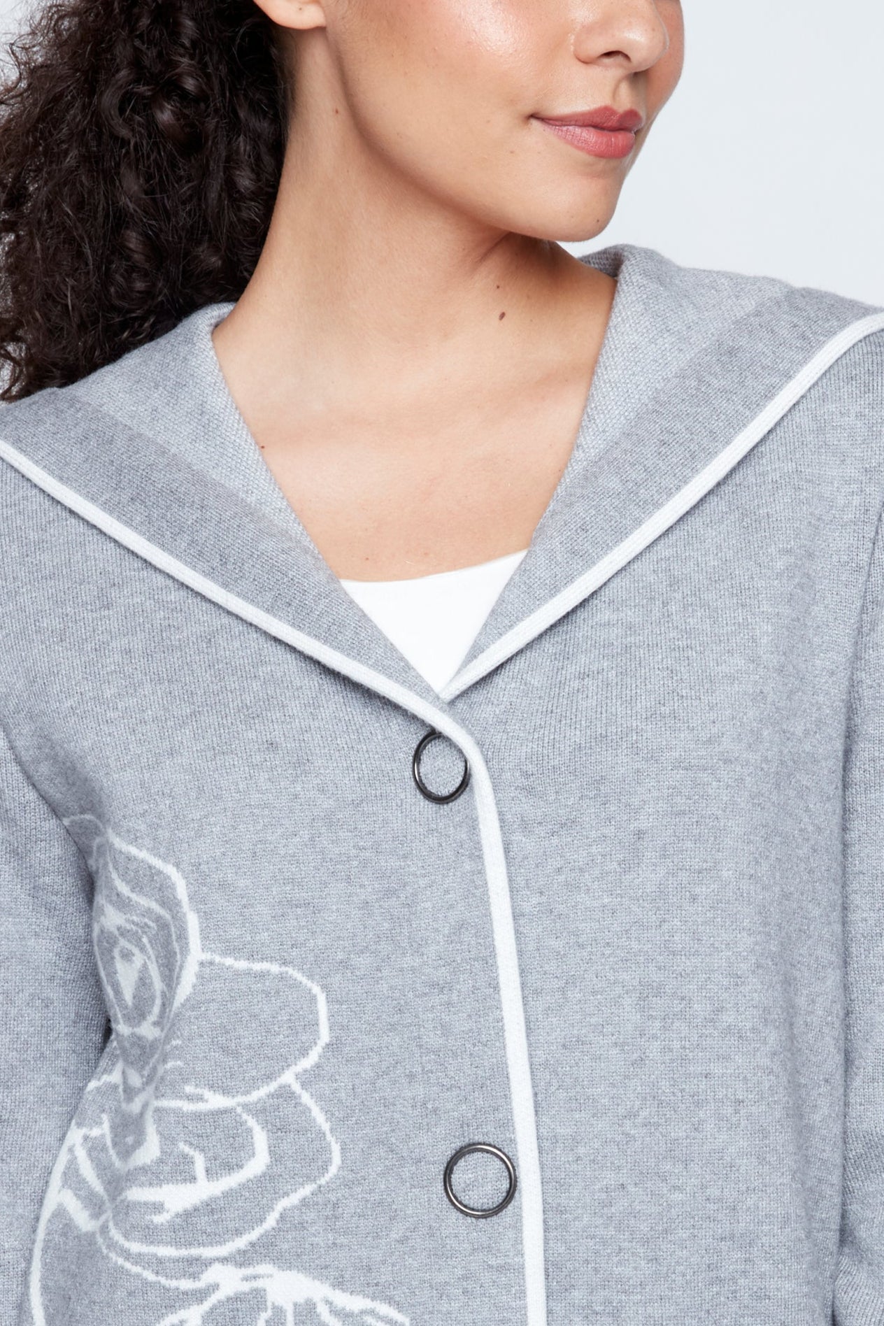 Floral jacquard cardigan