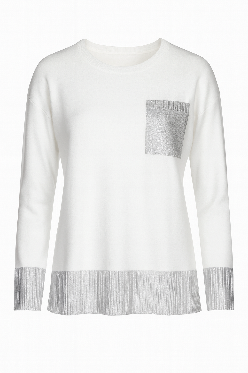 Le pull à bordure métallique