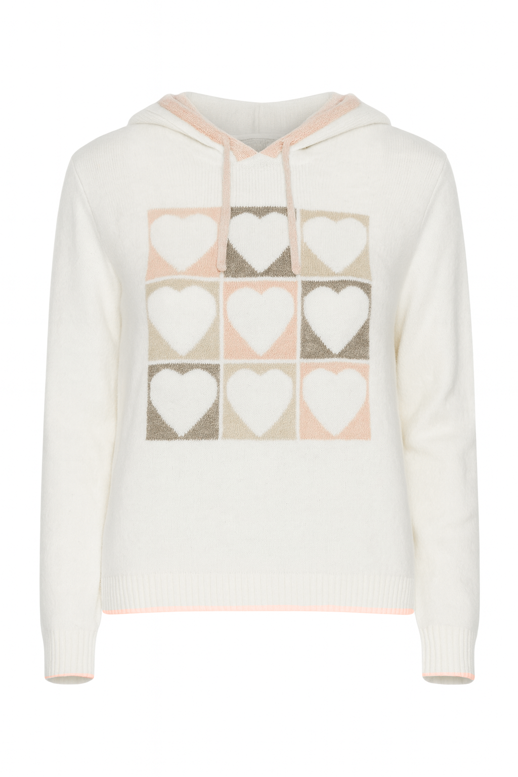 Heart squares design hoodie