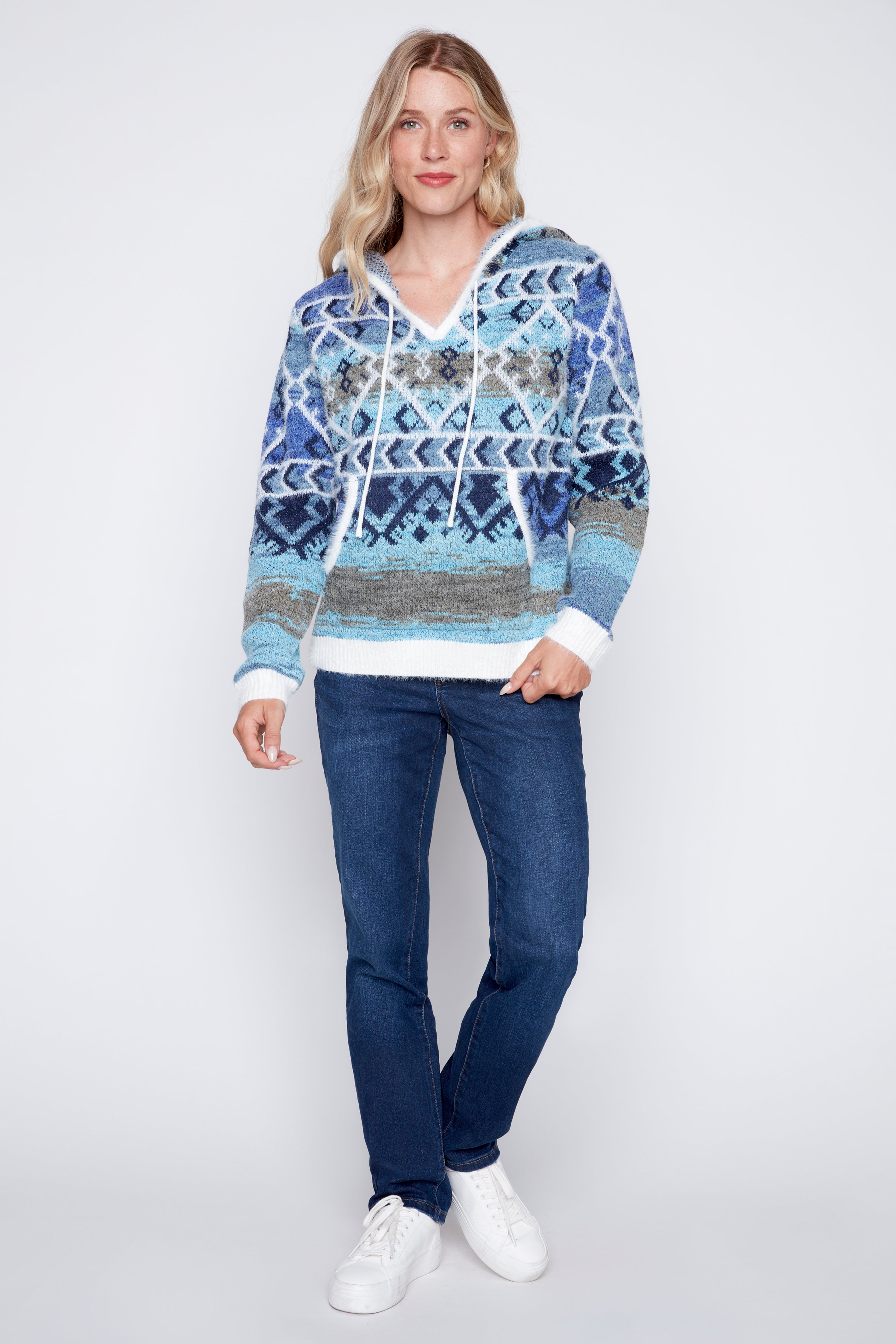 Aztec design eyelash hoodie