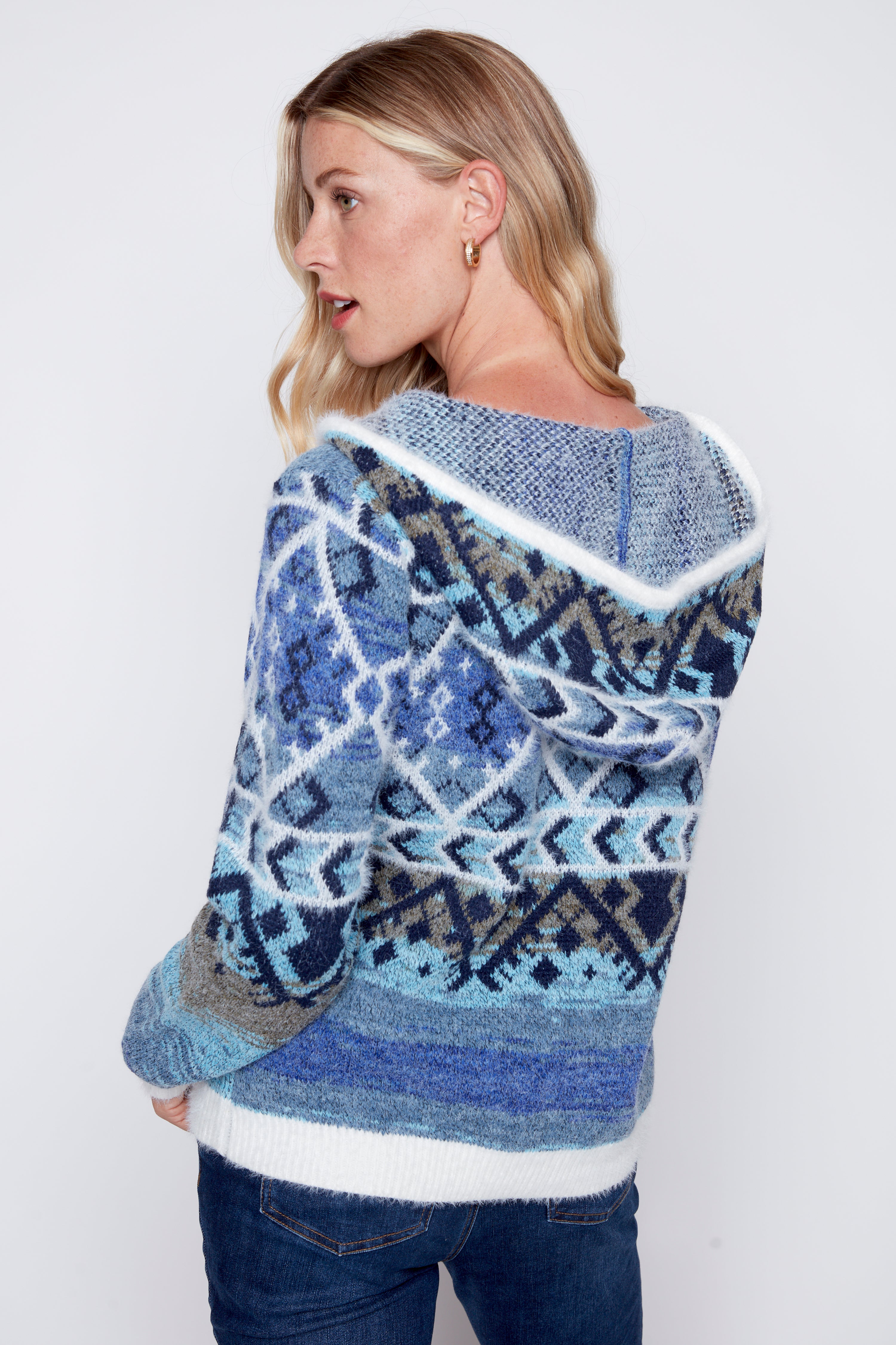 Aztec design eyelash hoodie