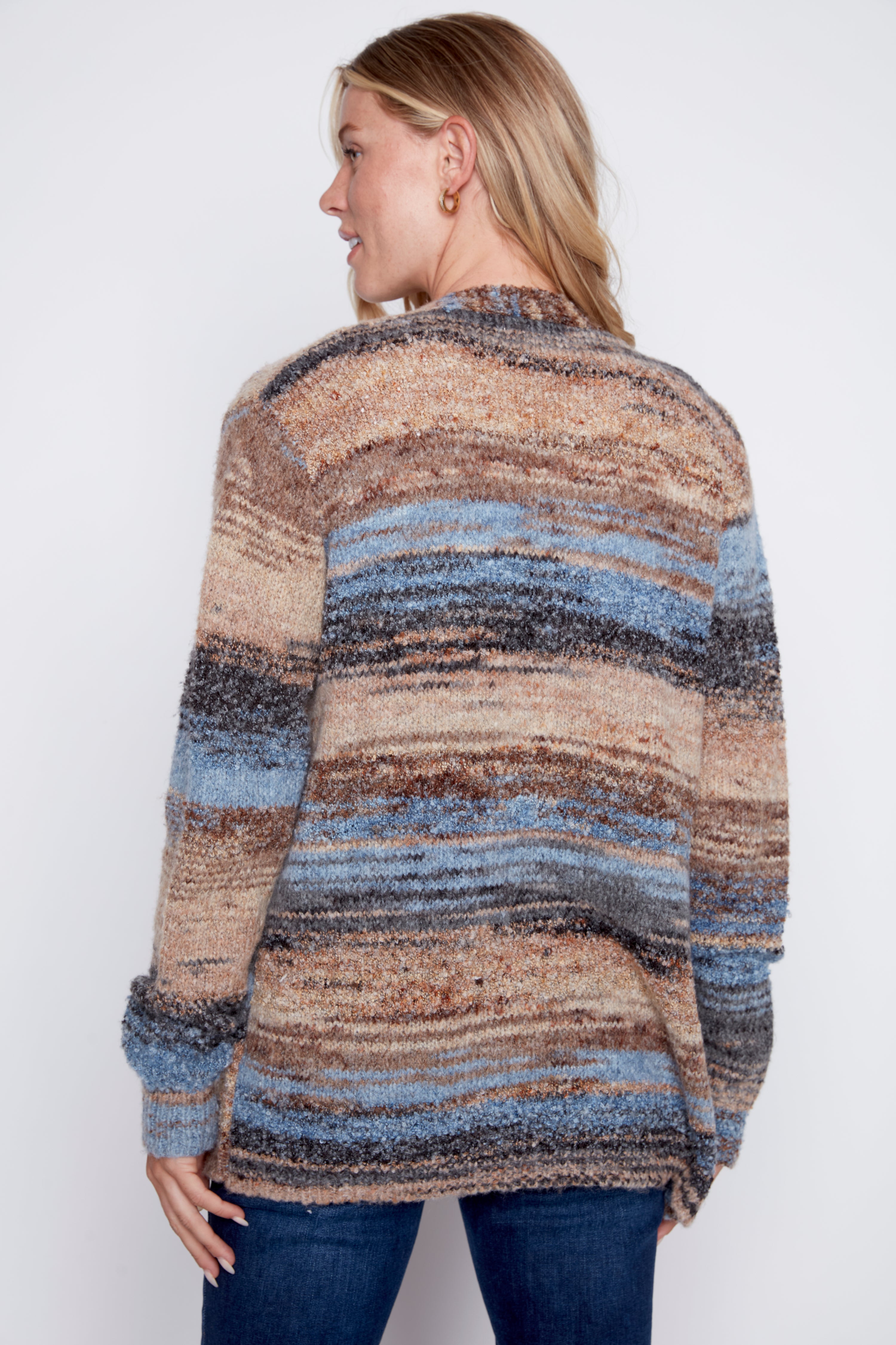 Space dye wool blend cardigan