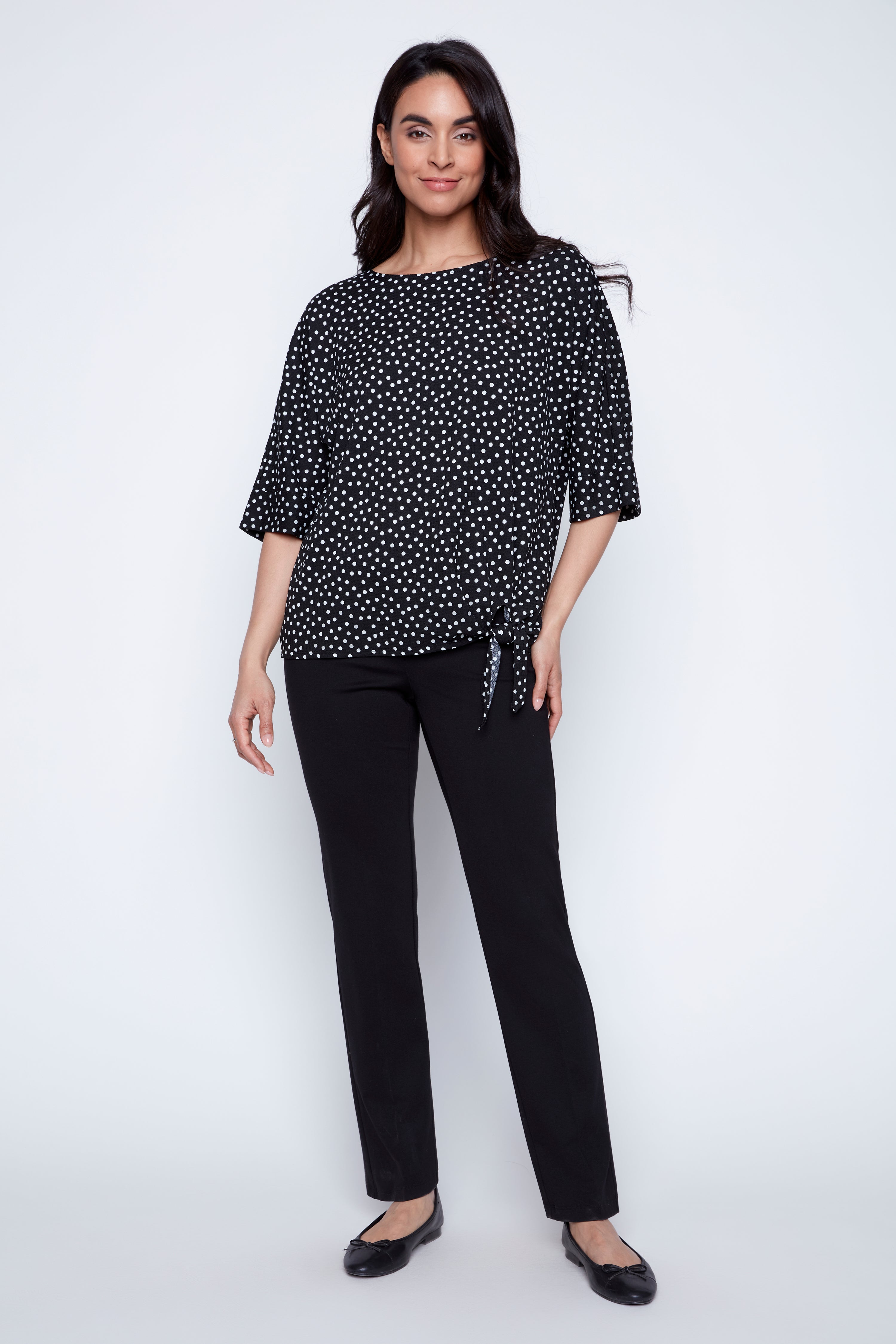 Dot print knot front top