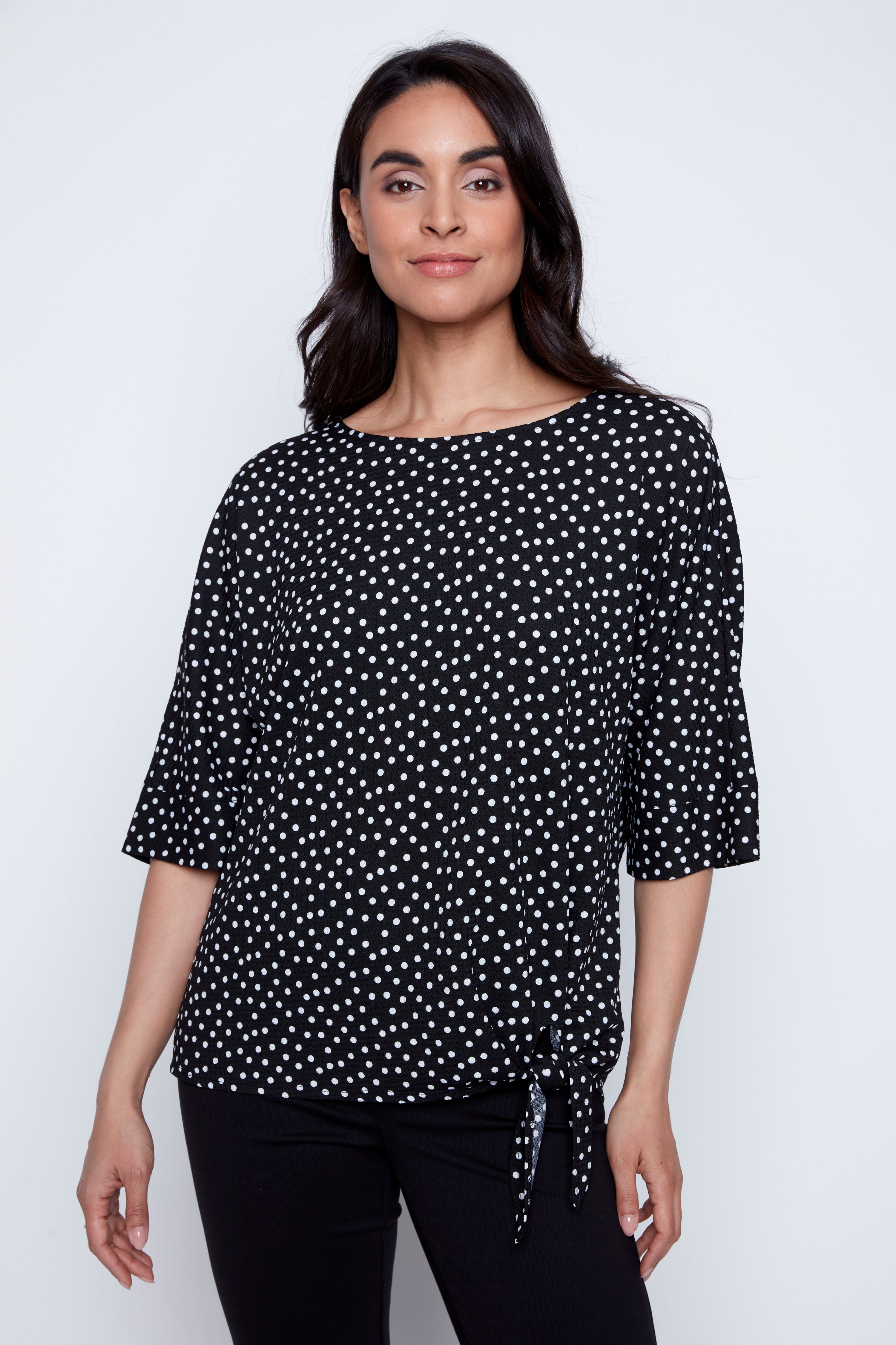 Dot print knot front top