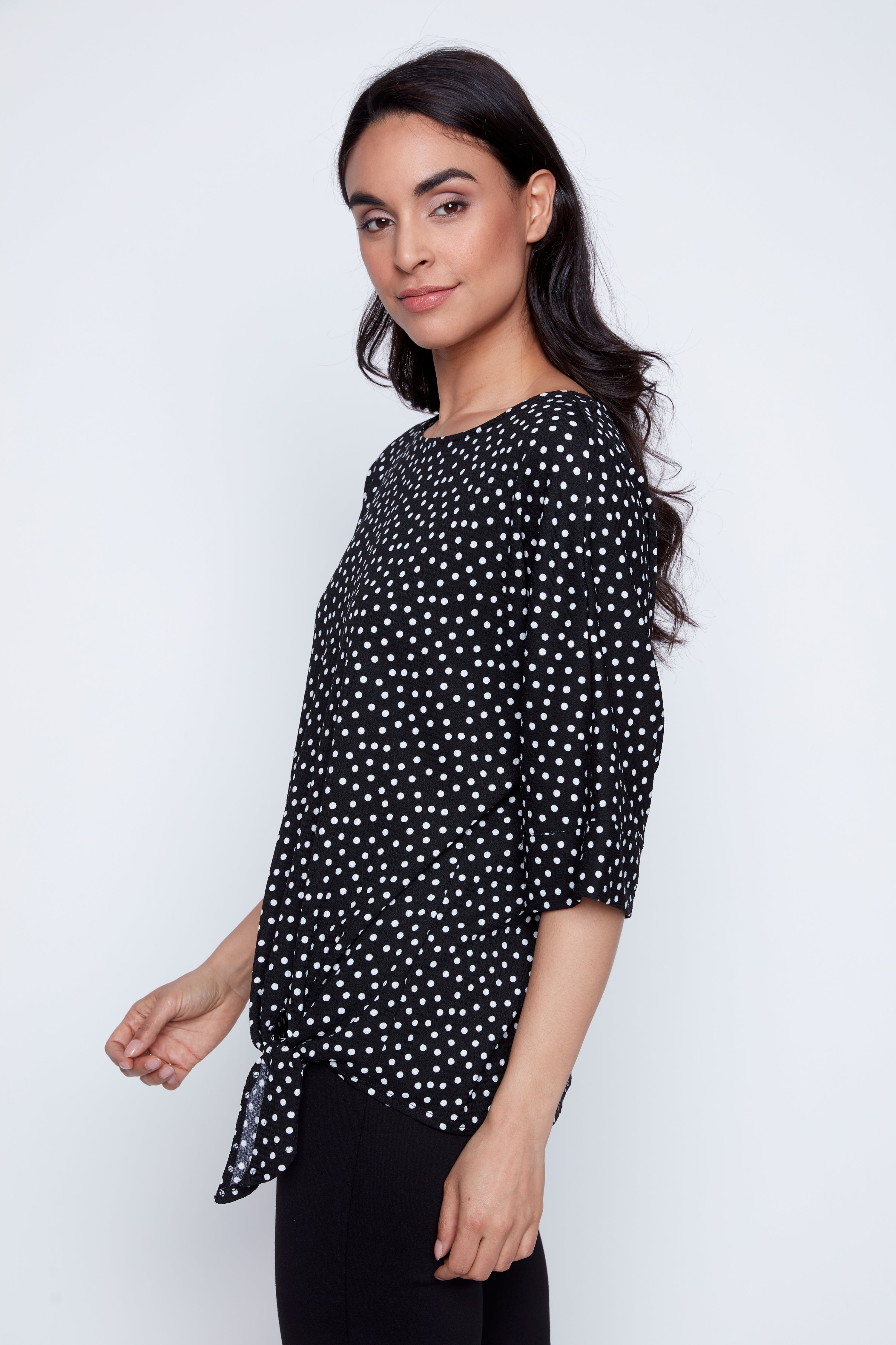 Dot print knot front top