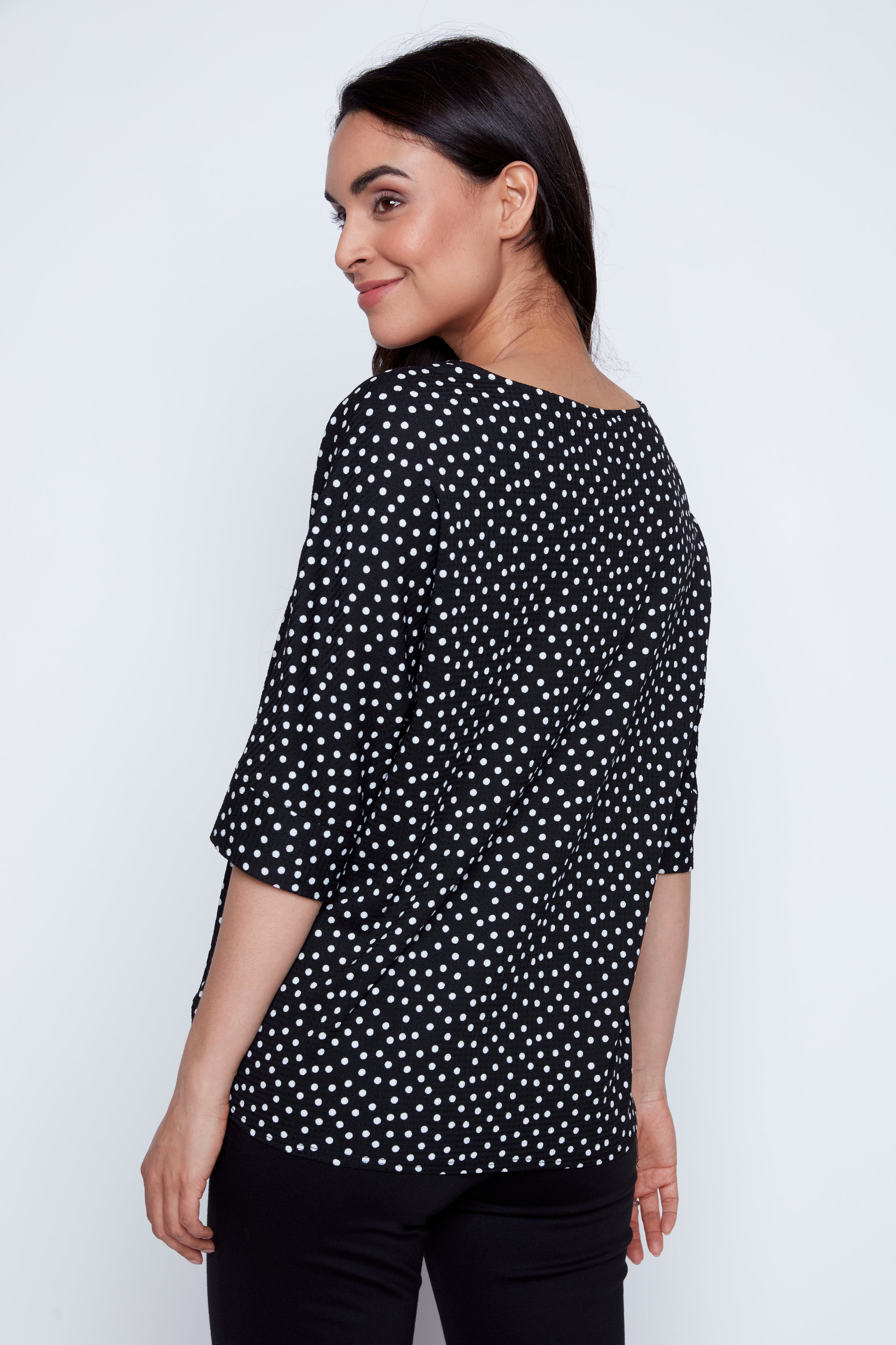 Dot print knot front top