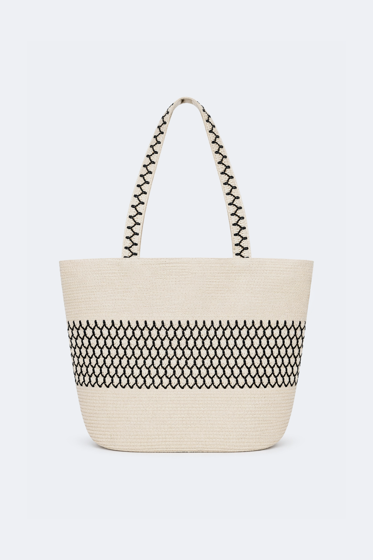 Stitched contrast tote bag