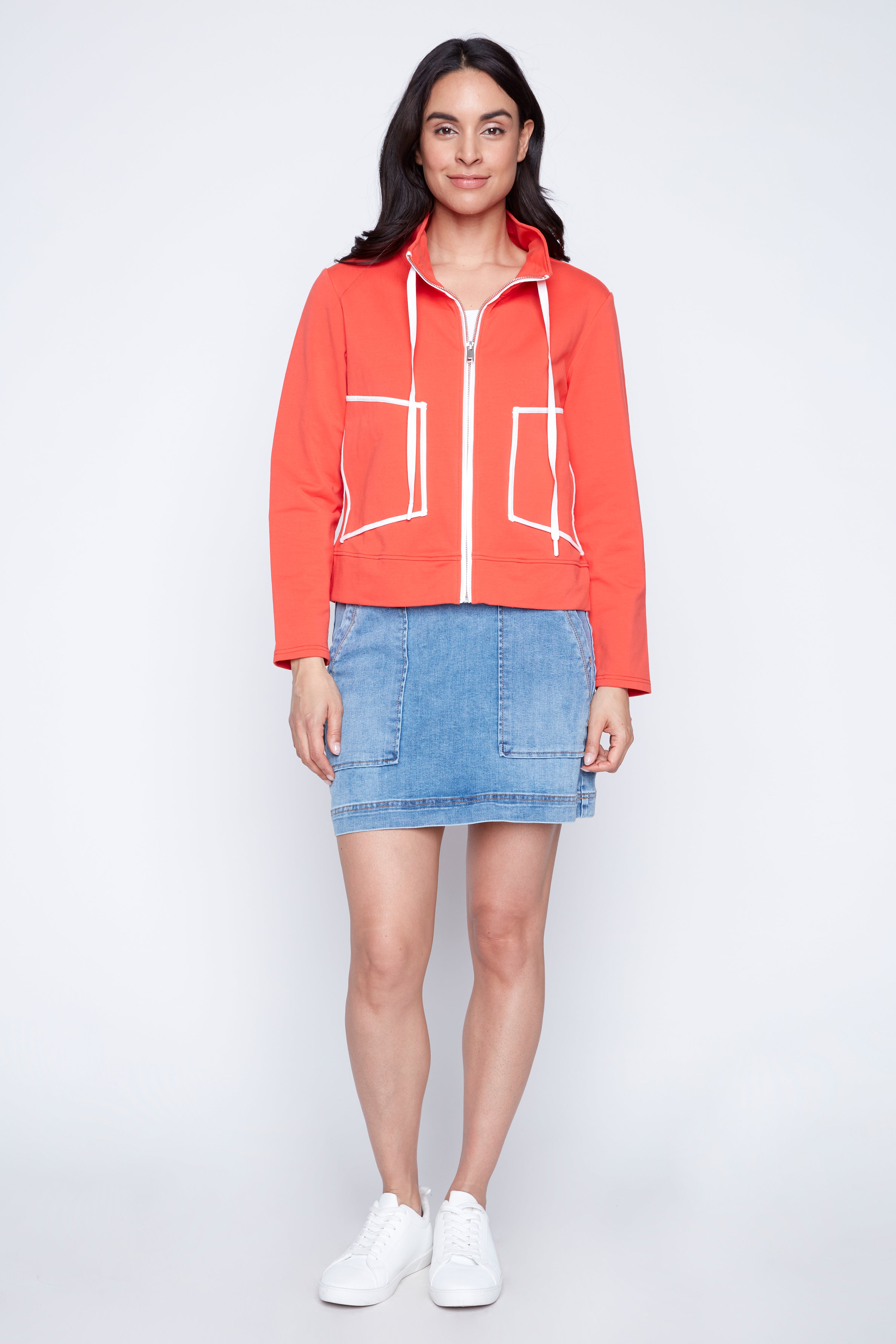 Zip front cotton jacket