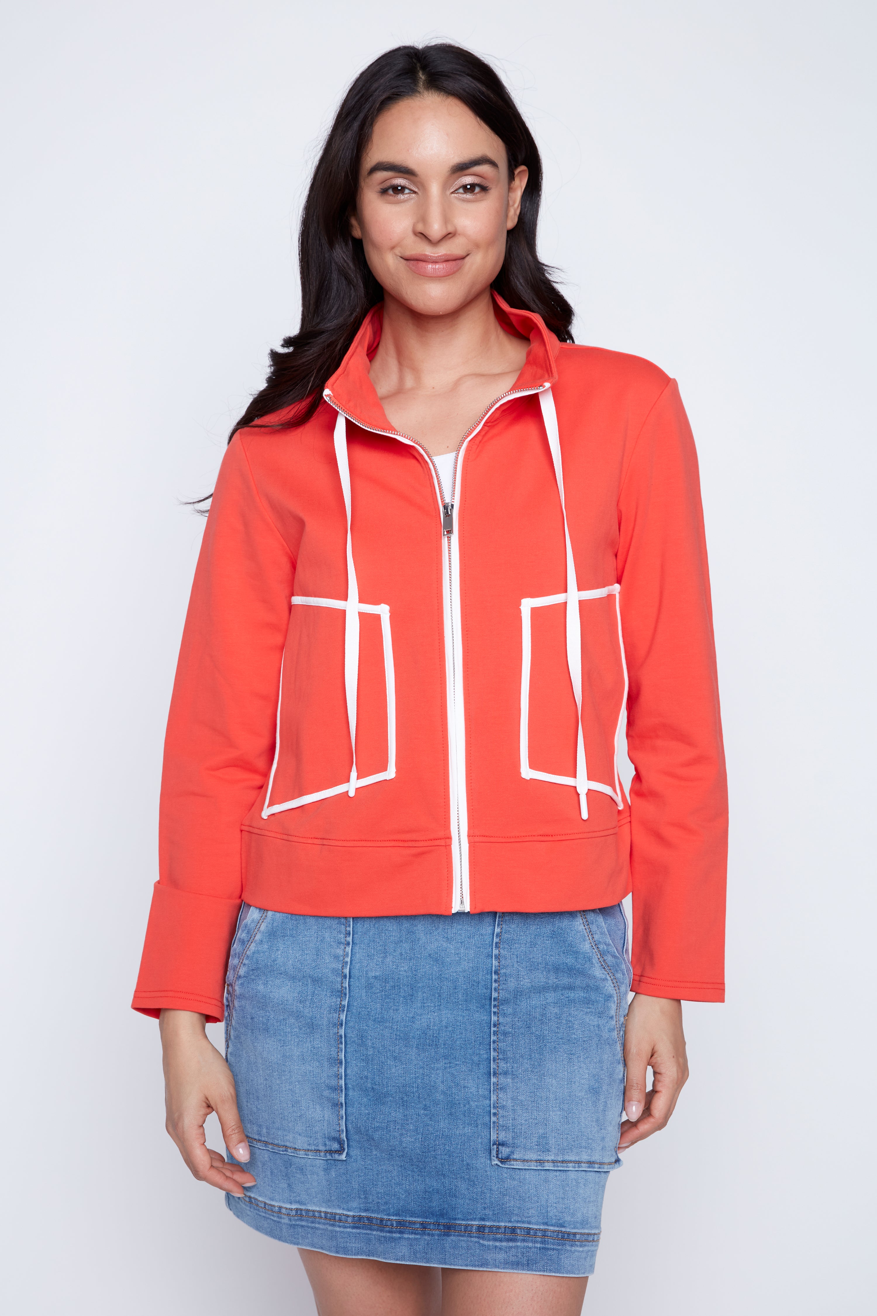 Zip front cotton jacket