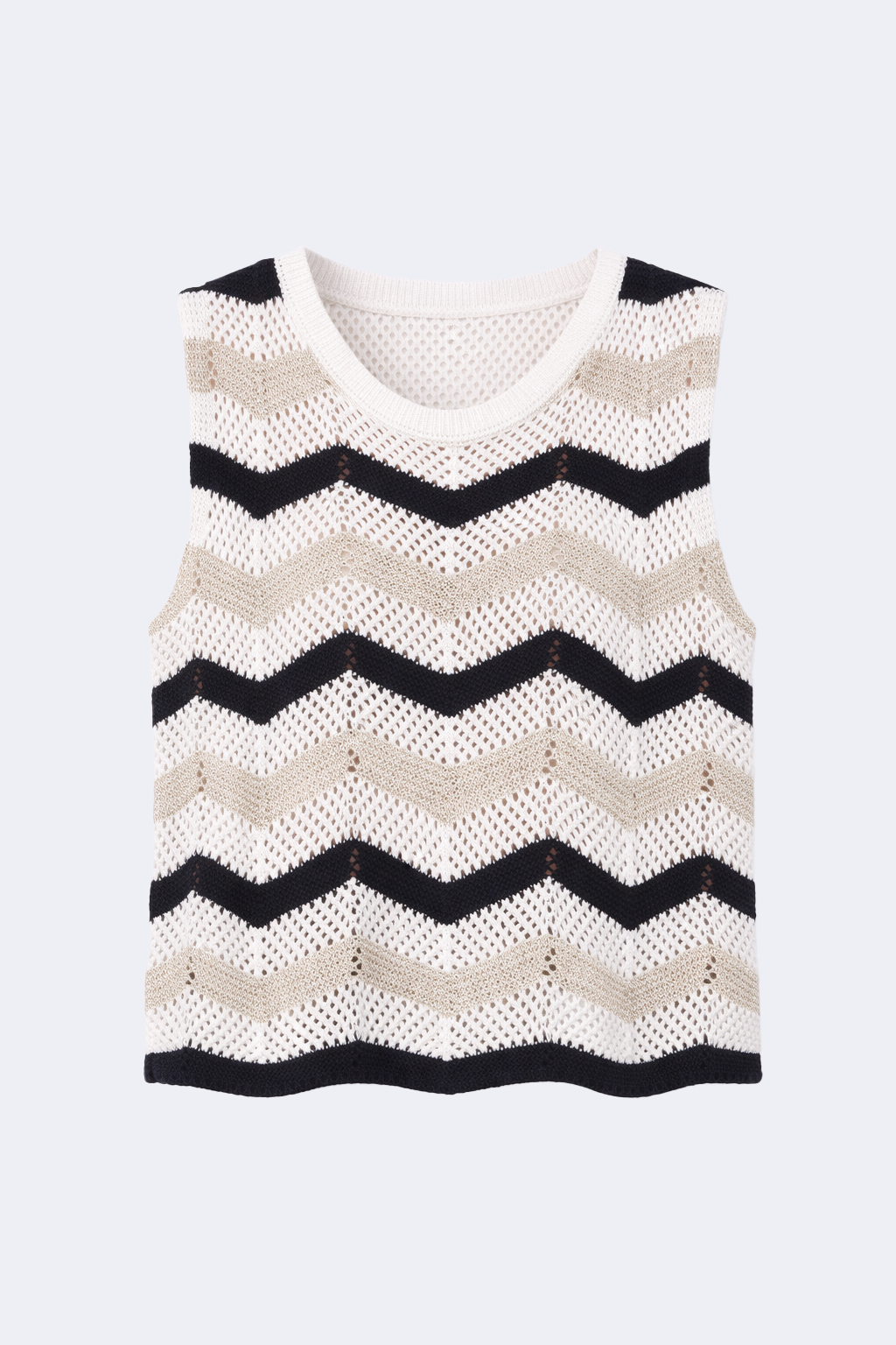 Le haut au crochet à motif en zigzag