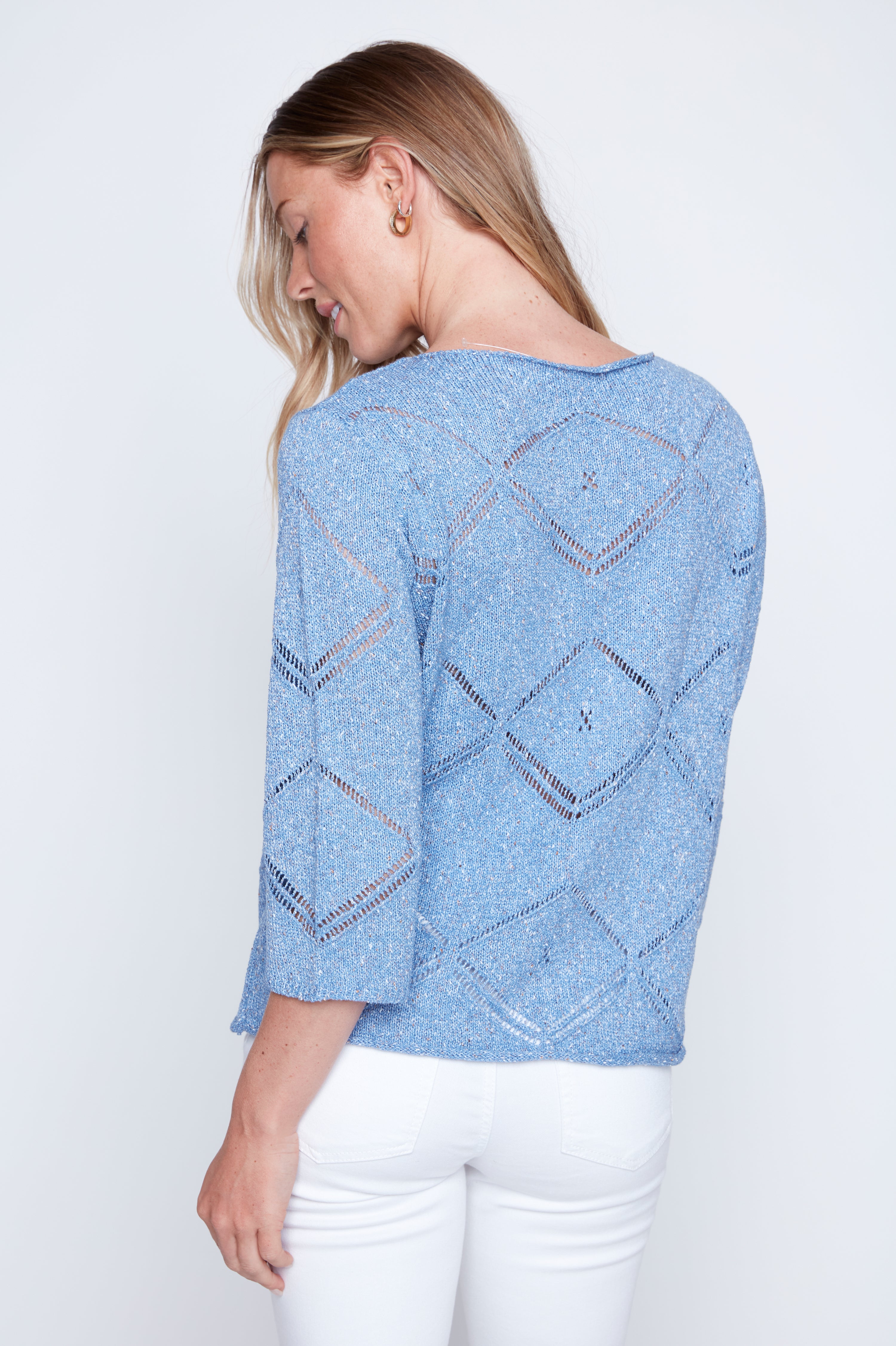 Diamond pattern crochet sweater