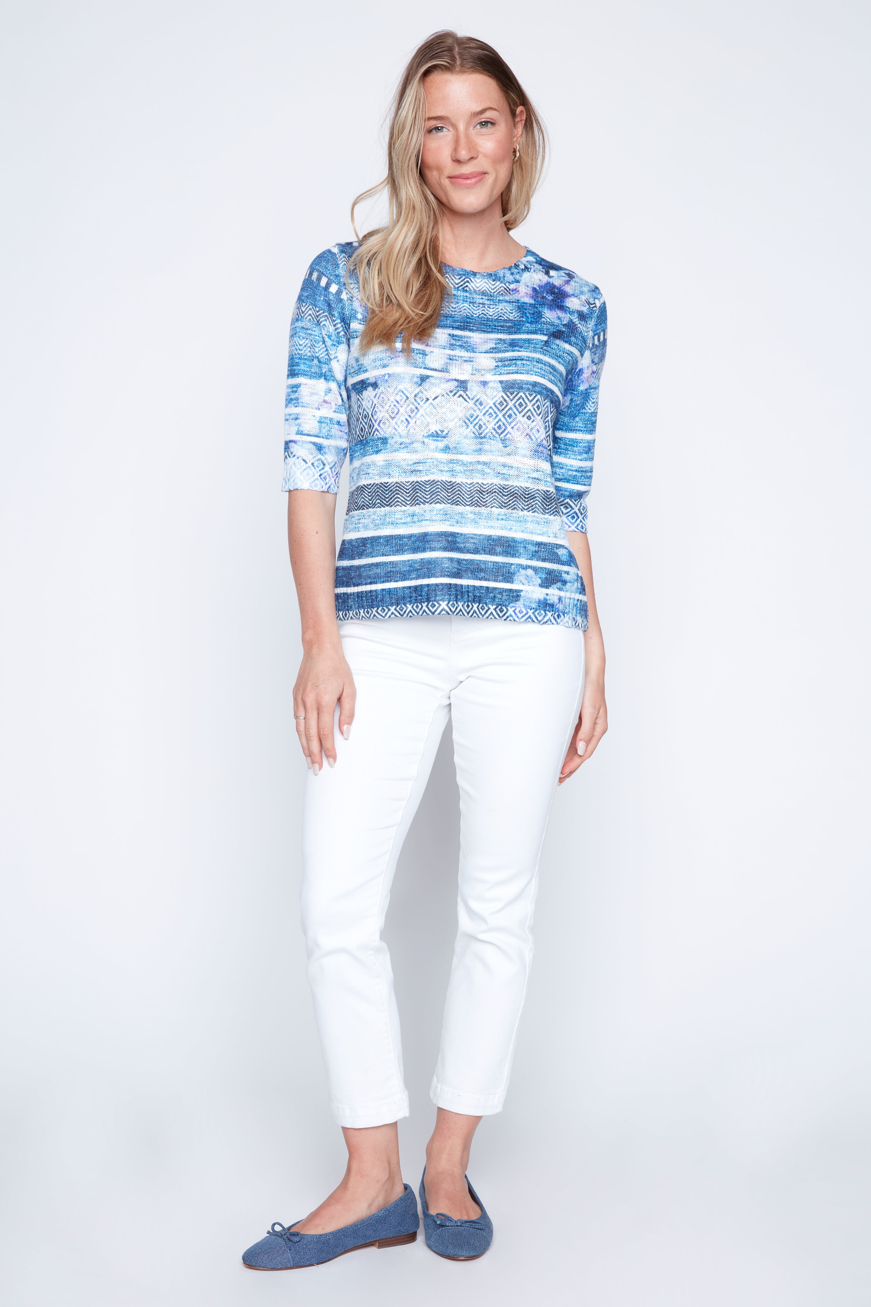 Abstract stripe burn out t-shirt