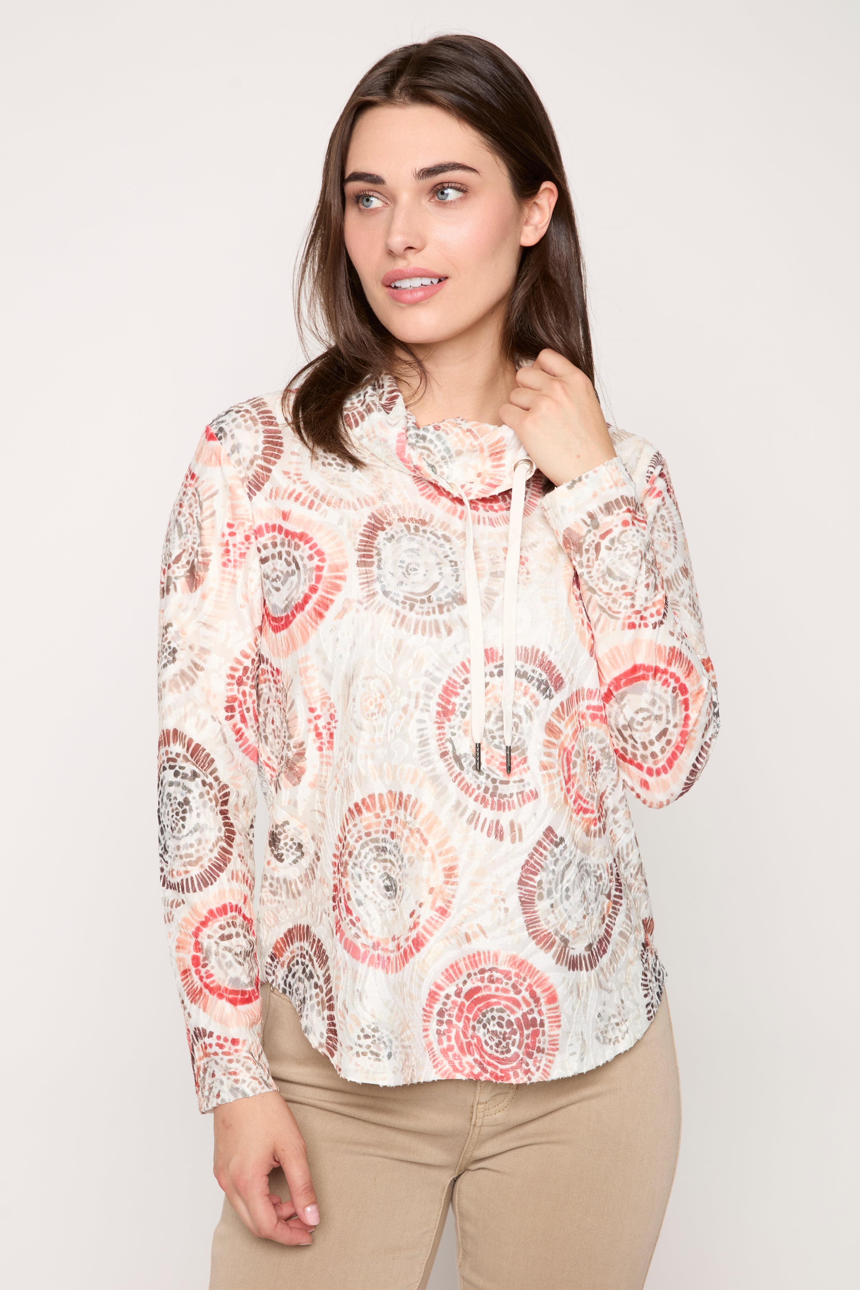 Abstract Print Knit Top