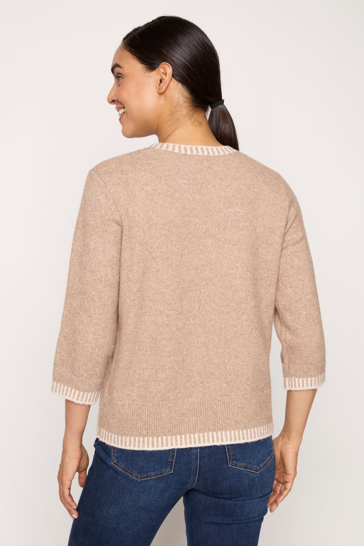 Floral Embroidery Cotton Sweater