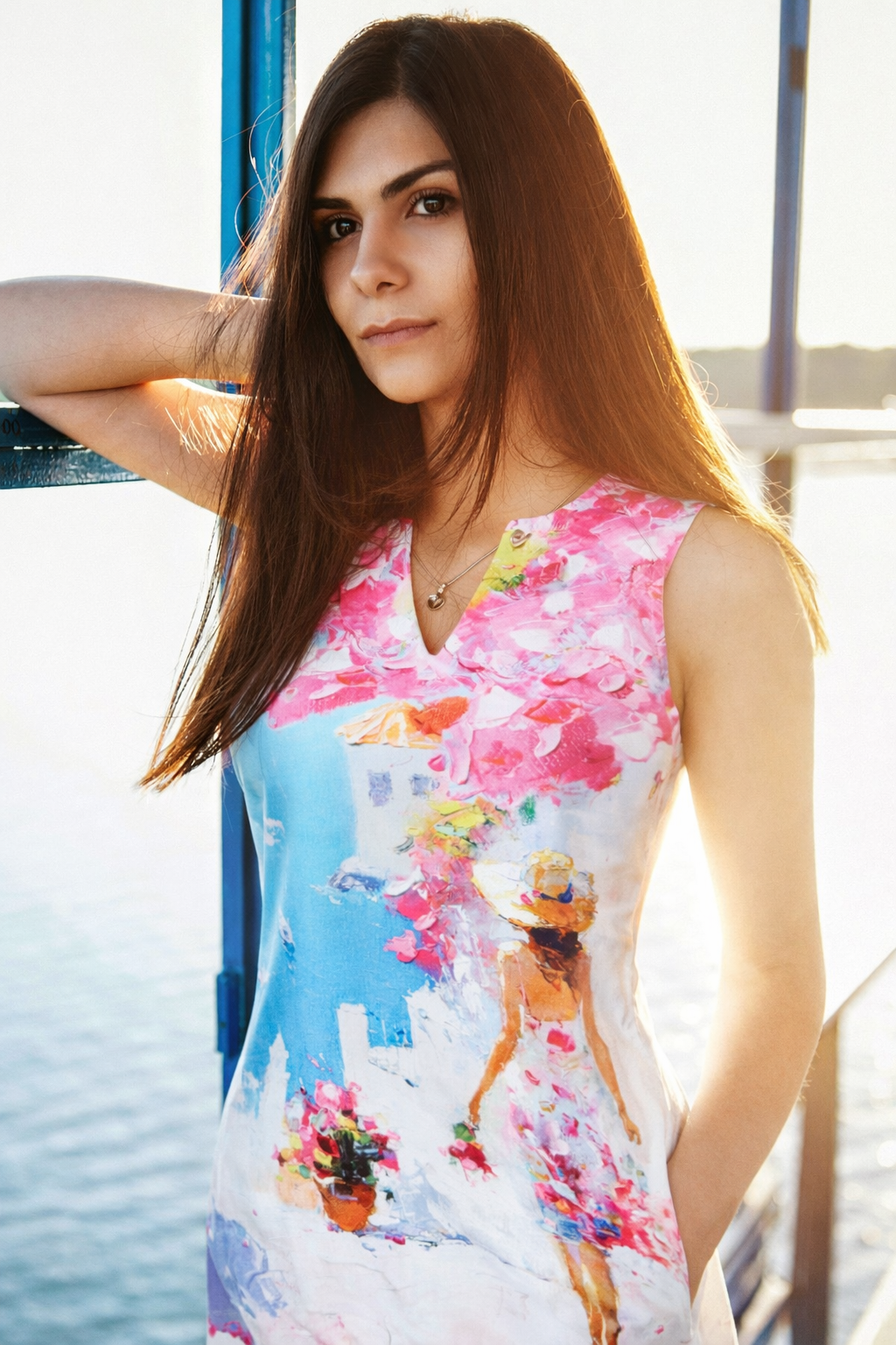 Capri print knit dress