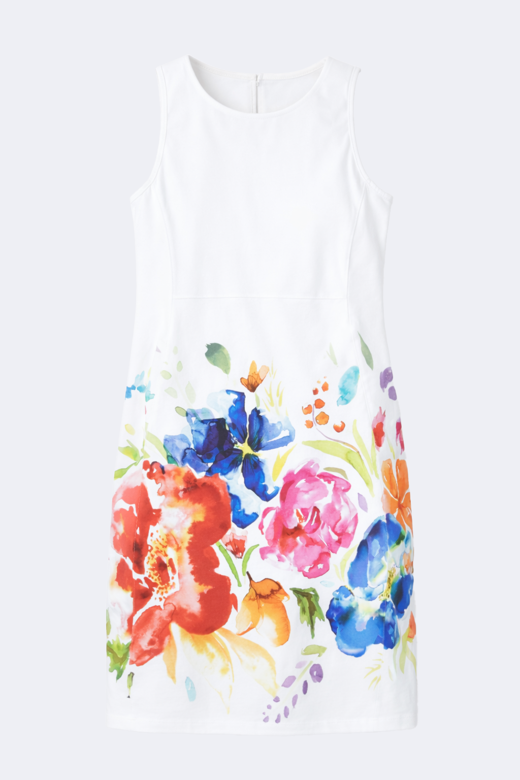 La robe moulante à bordure florale