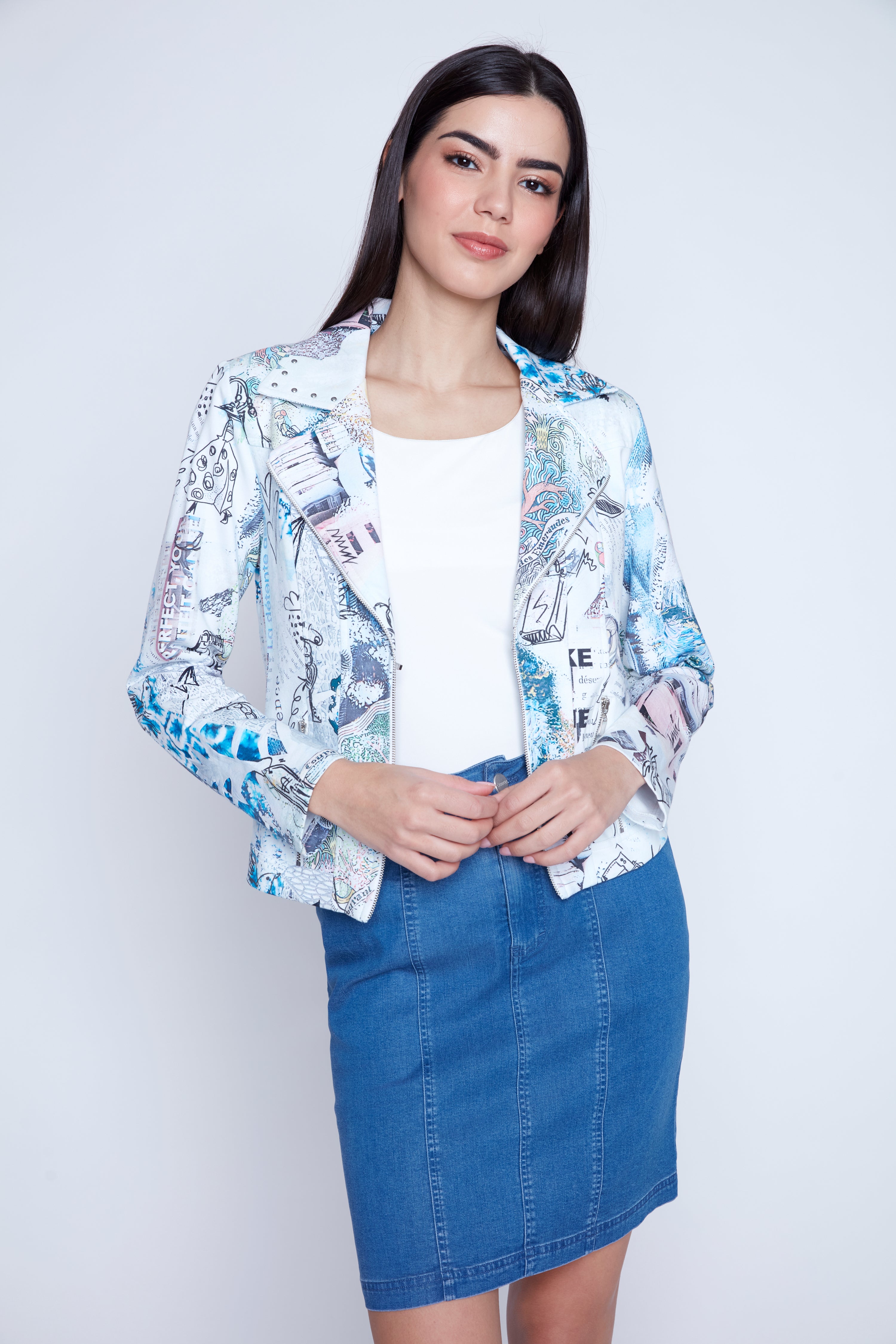Le blazer à imprimé journal