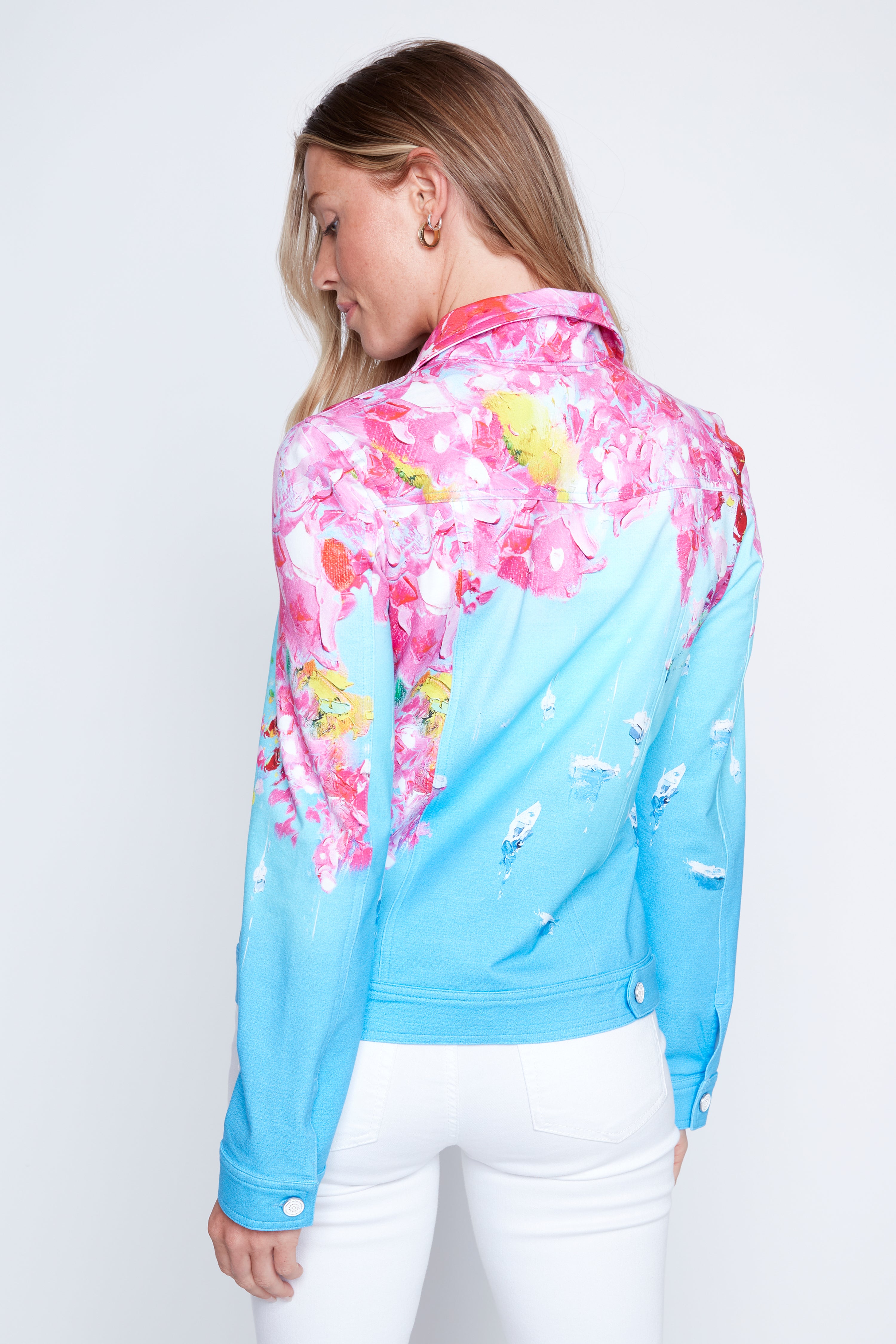 Capri print knit jacket