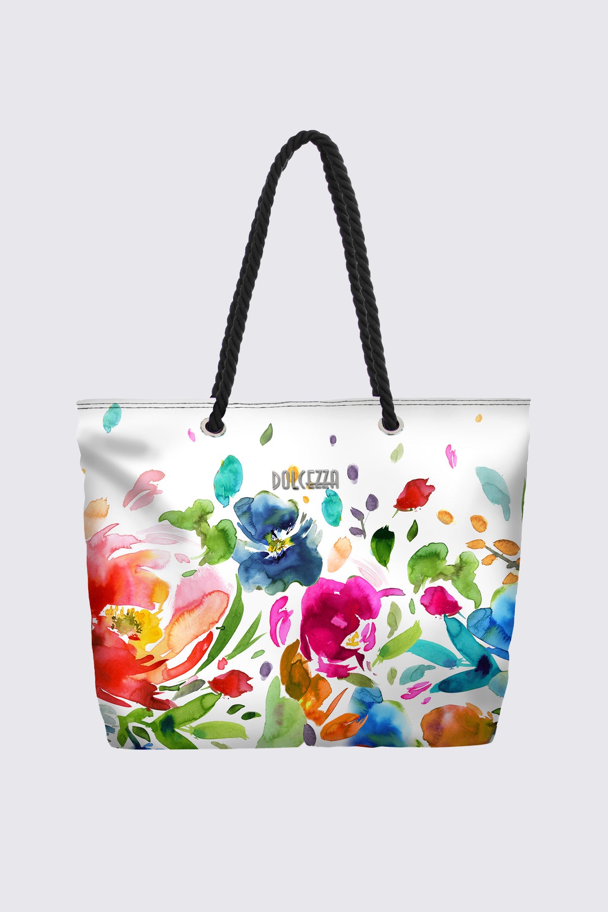 Border print beach bag
