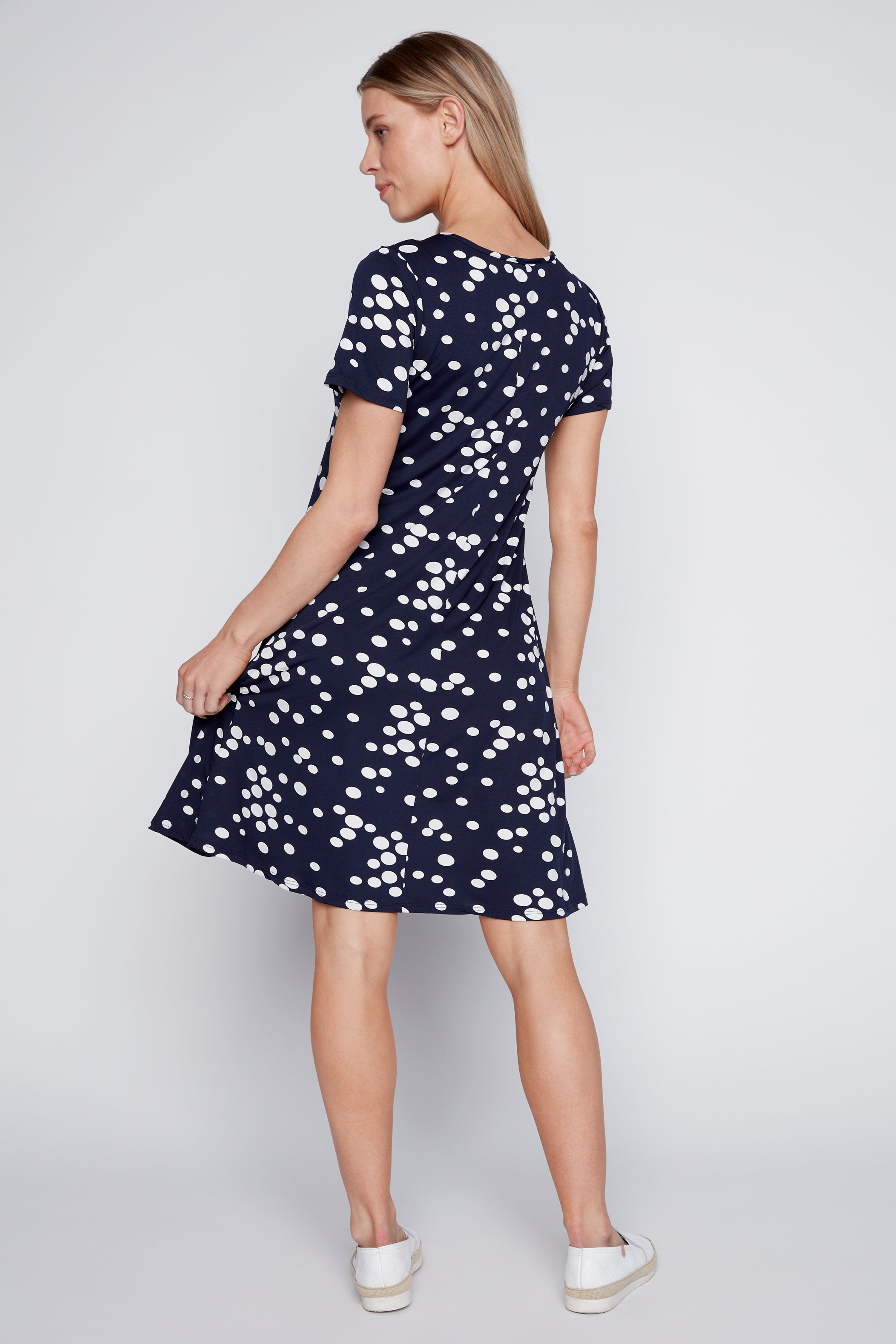 Puff dot a-line dress