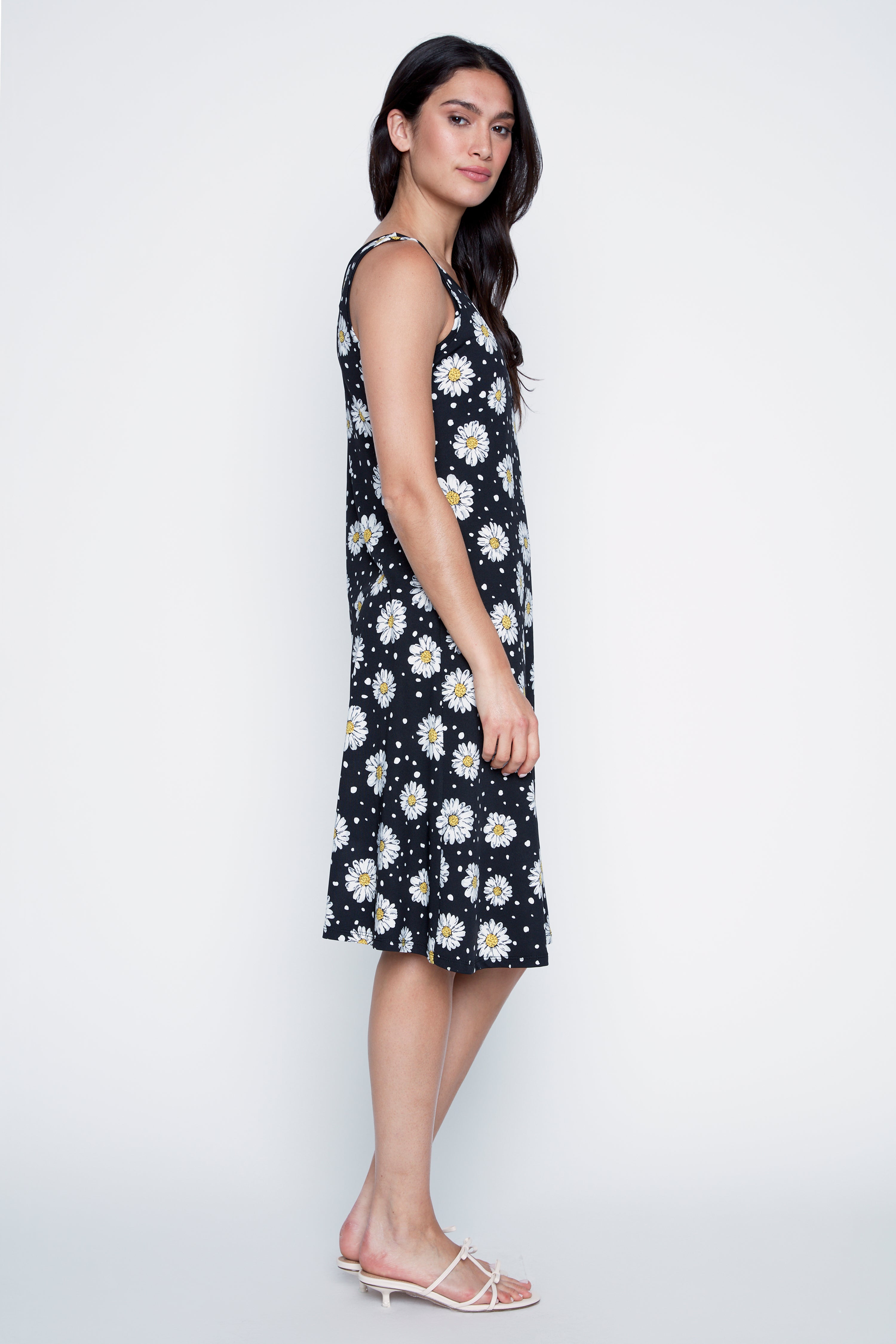 Daisy and dot print sun dress