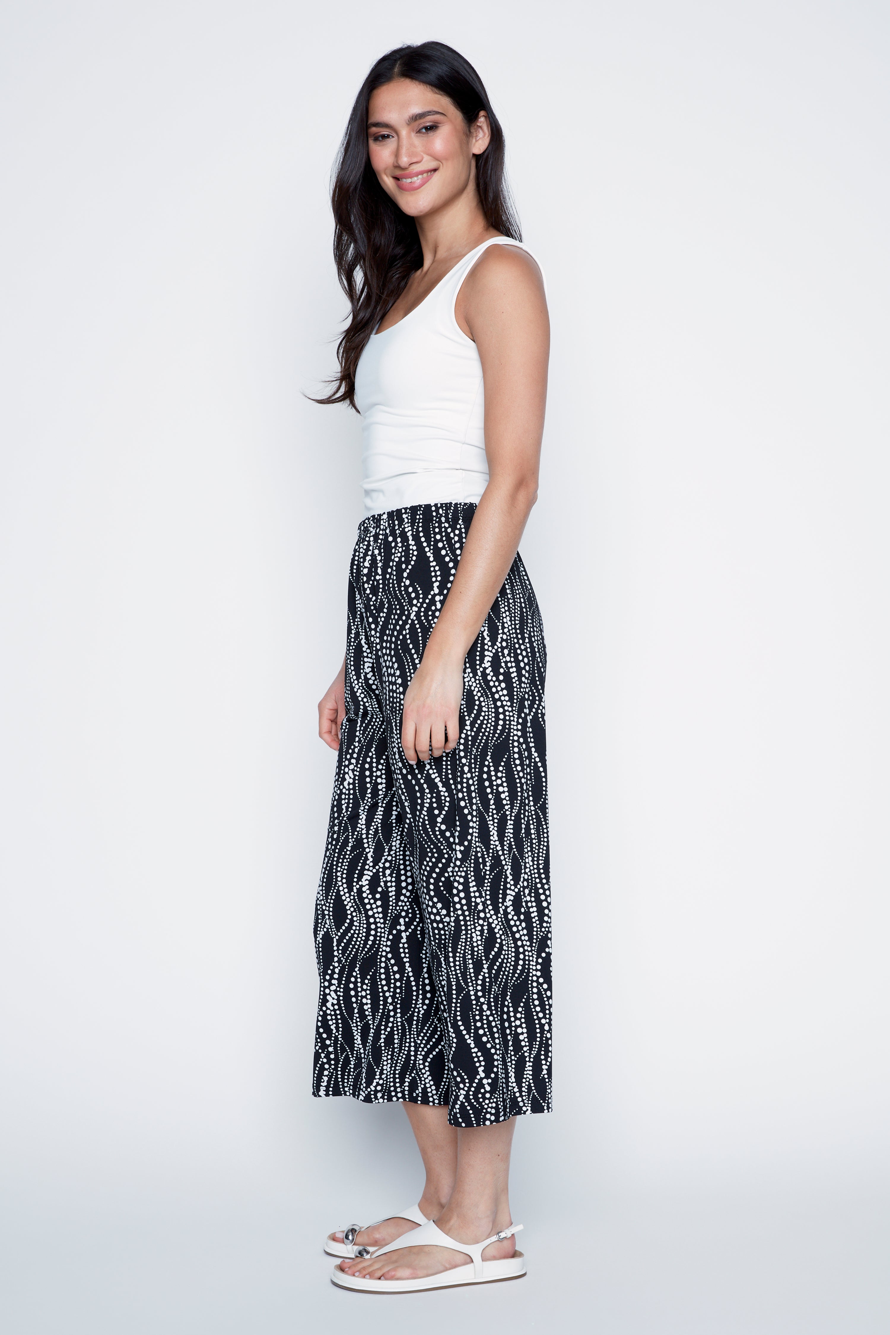 Multi dots print gaucho pant